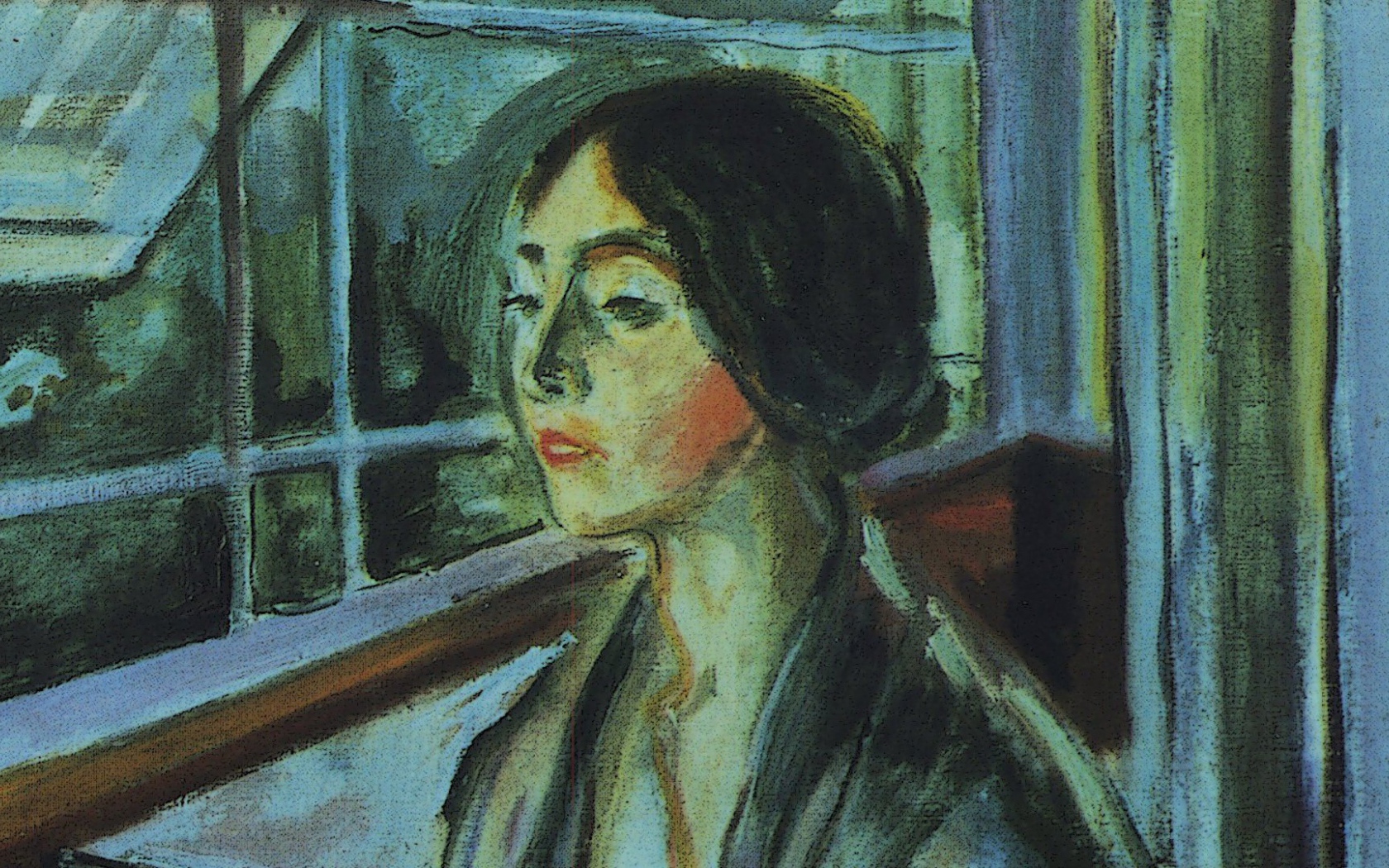 Картина Эдварда Мунка - Одинокая женщина