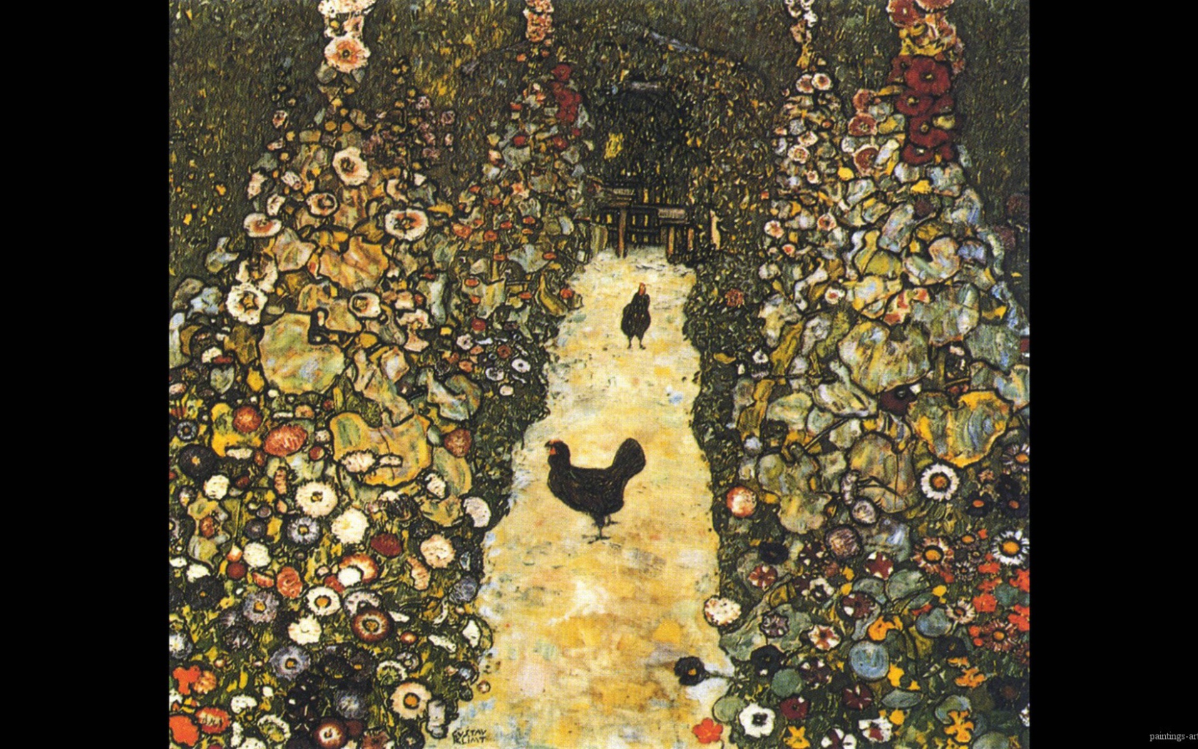 Картина Густава Климта - Путь с цыплятами