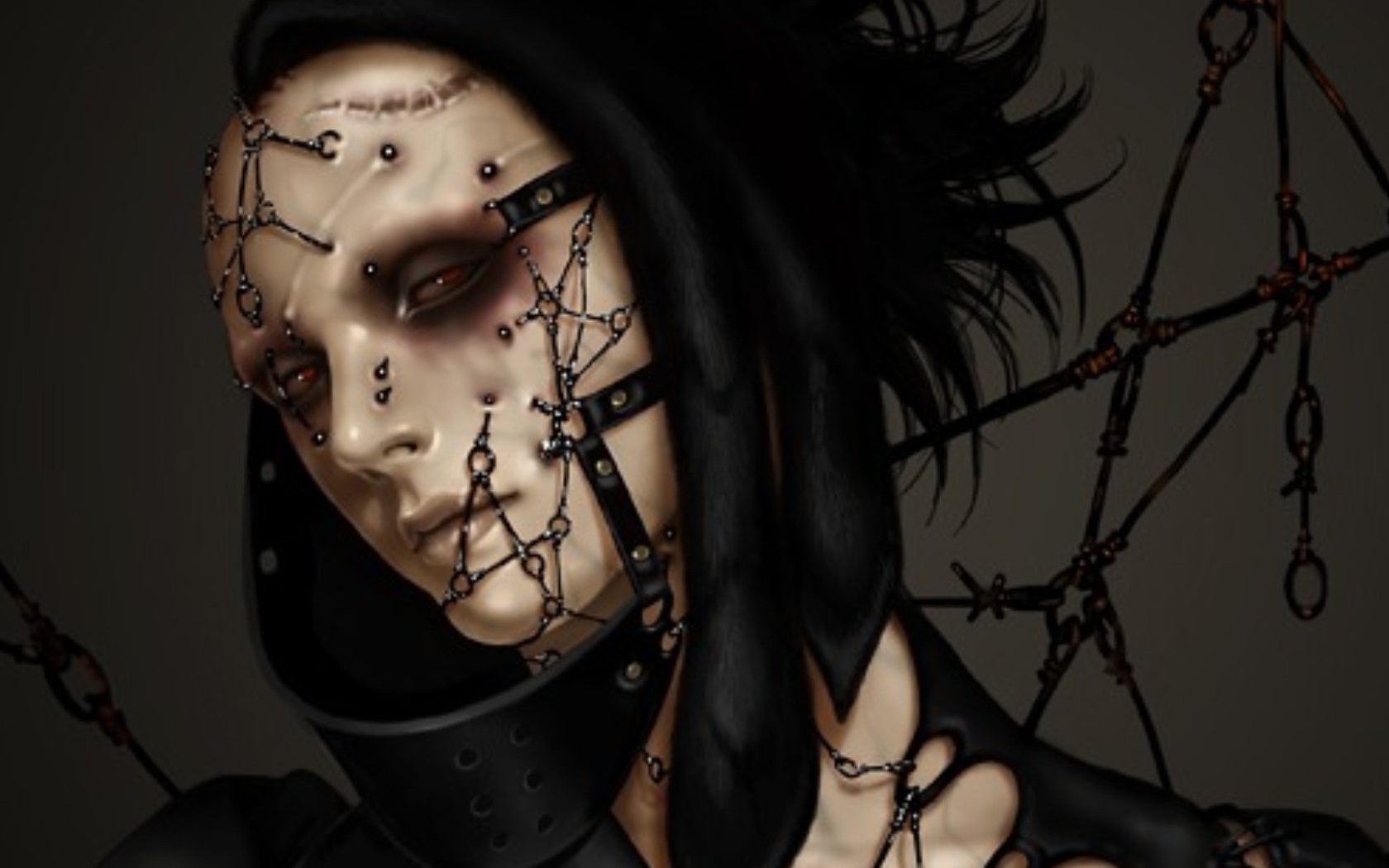 Фантастический пирсинг на лице