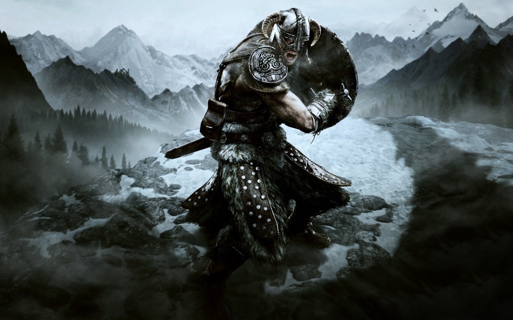 Сильный викинг в горах