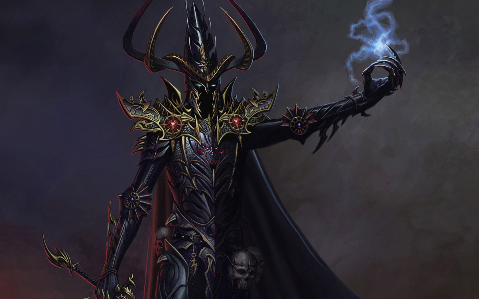 Чудовище в доспехах с черепом