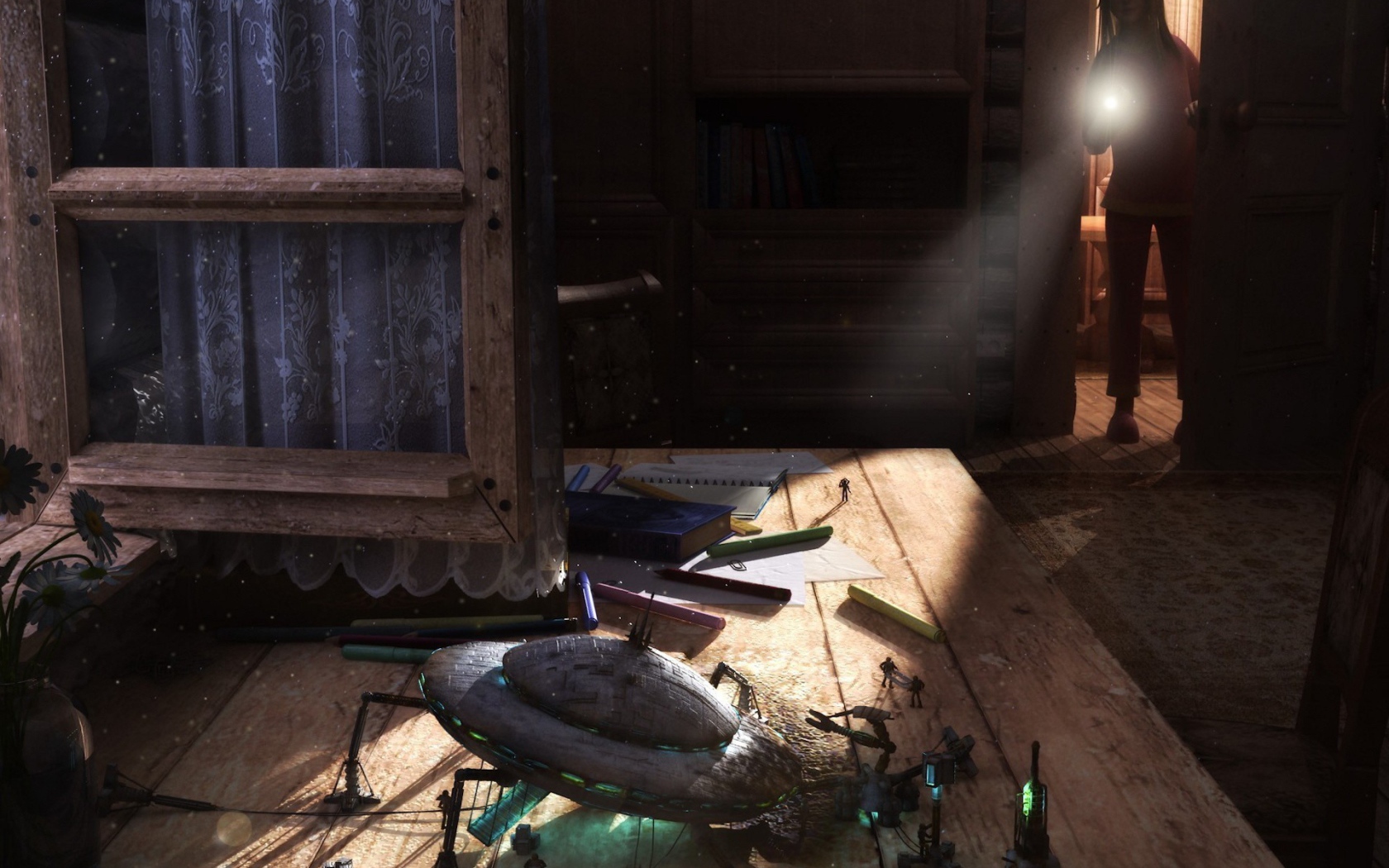 Летающая тарелка на столе