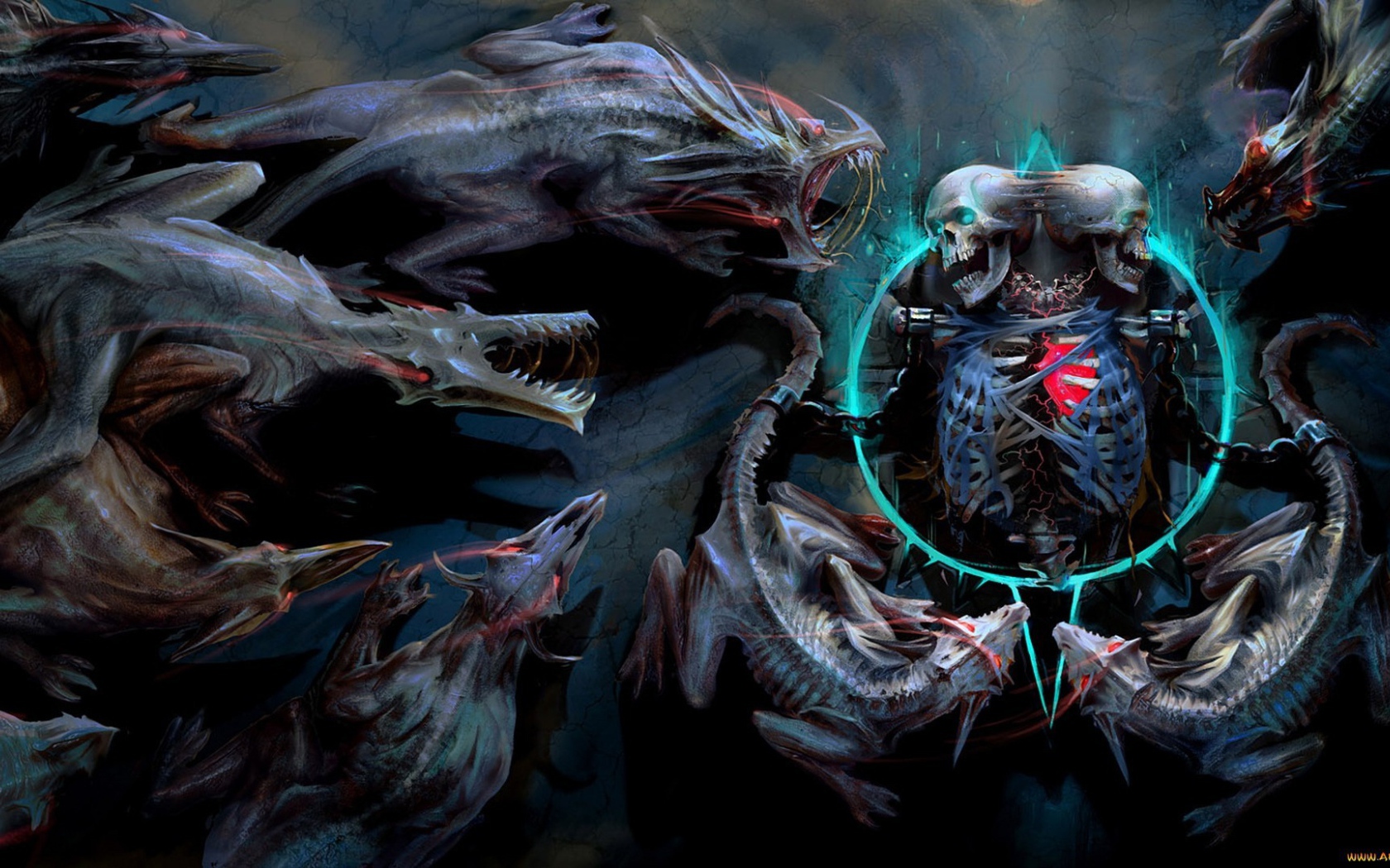 Скелет и монстры