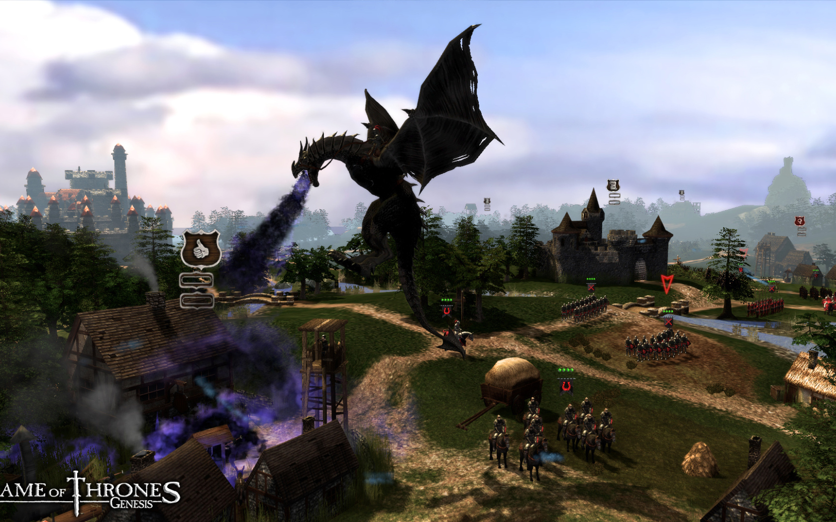 Дракон атакует в игре Игры престолов