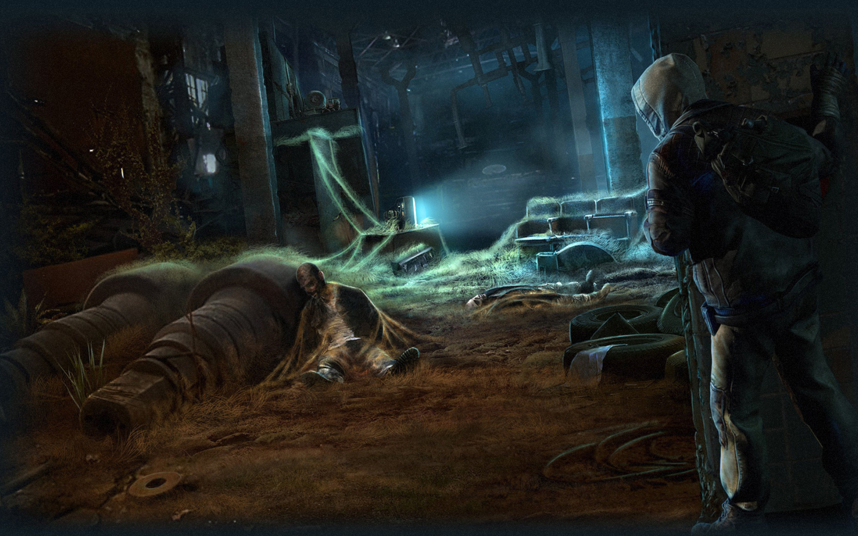 Человек в разрушенном здании