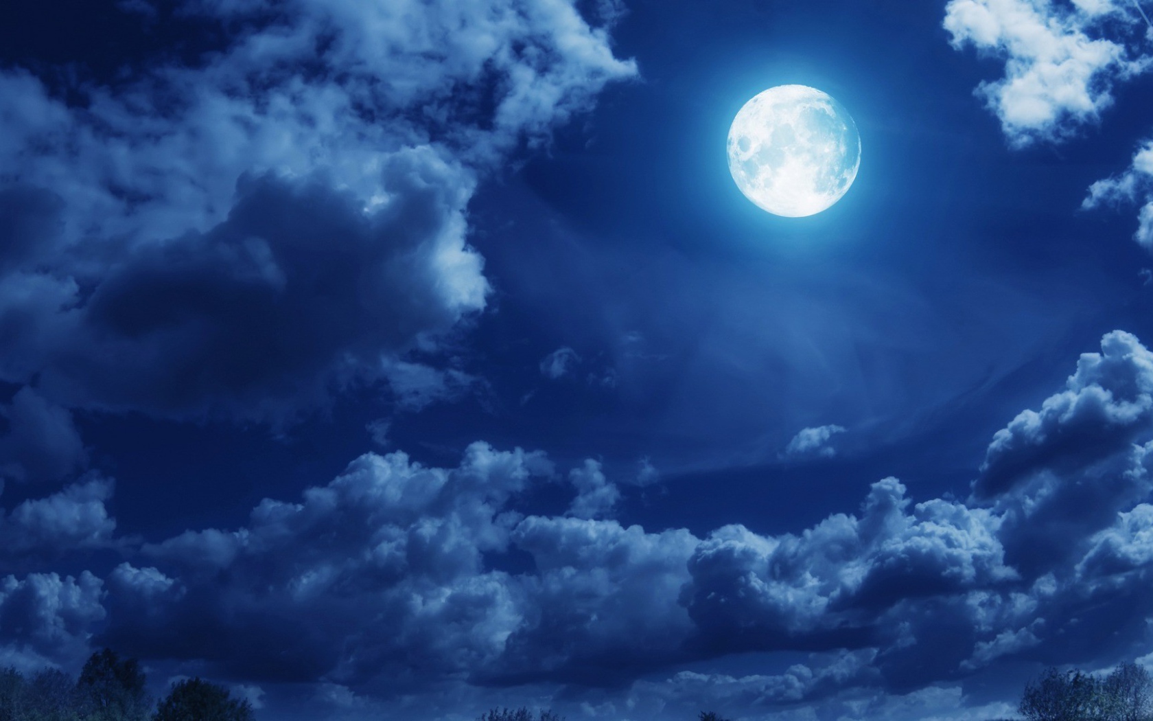 Clouds in the moonlit night