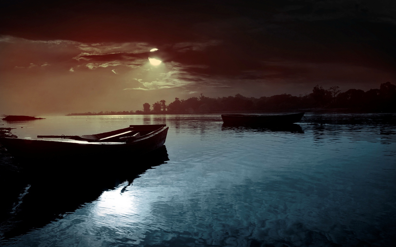 Лунная ночь на реке