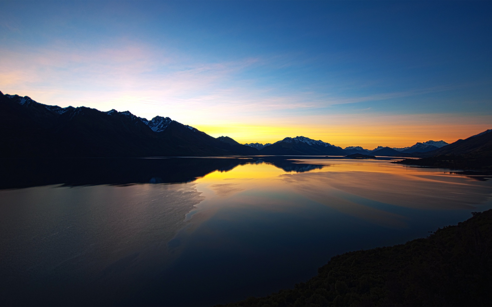 Закат в Новой Зеландии