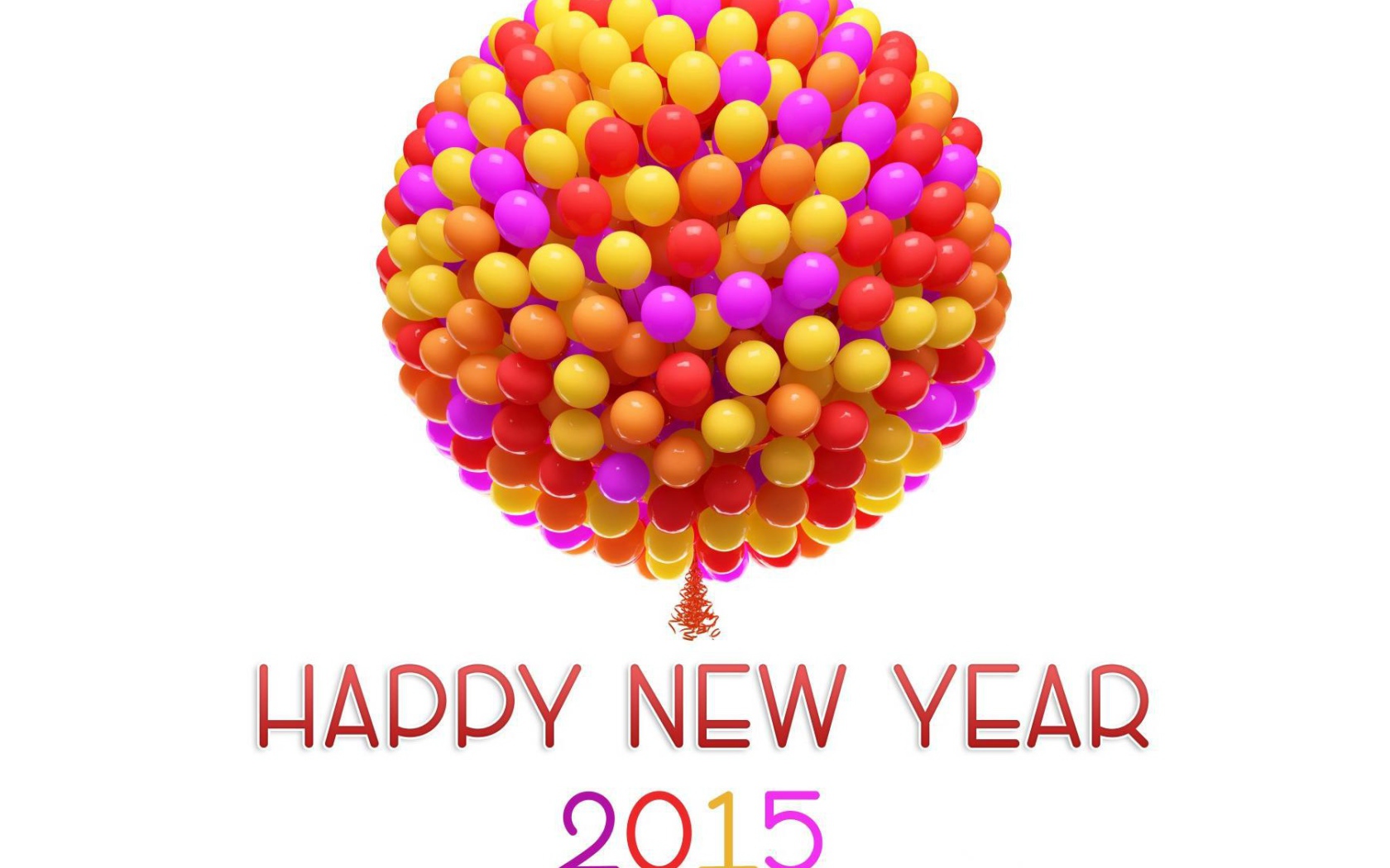 Много цветных шариков в Новом году