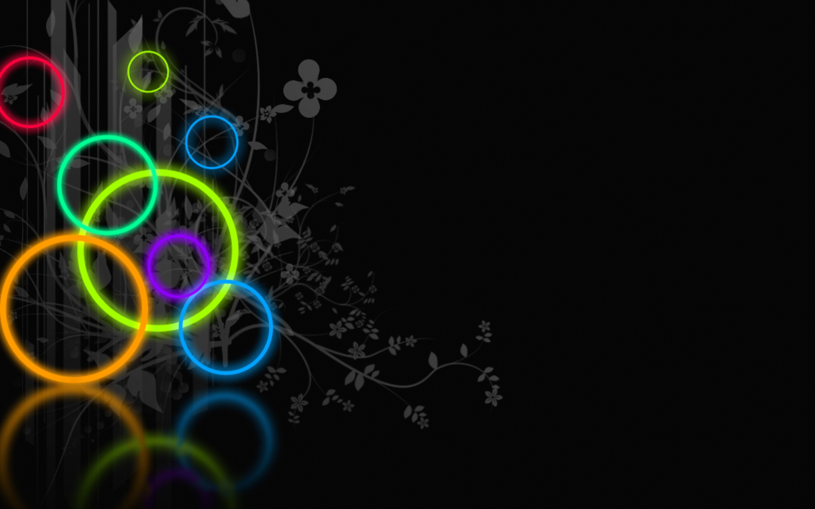 Разноцветные круги на черном фоне