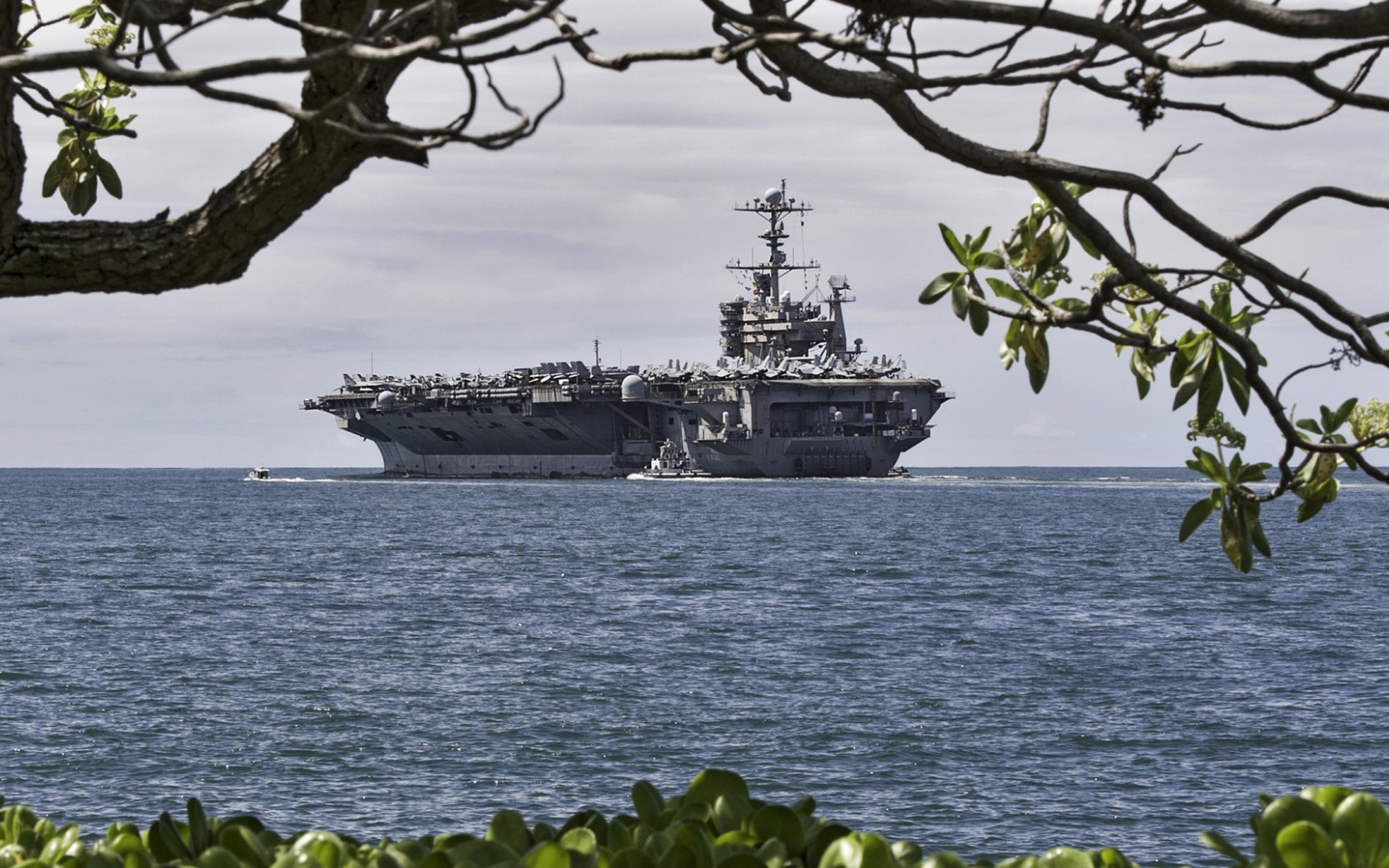 Авианосец у побережья