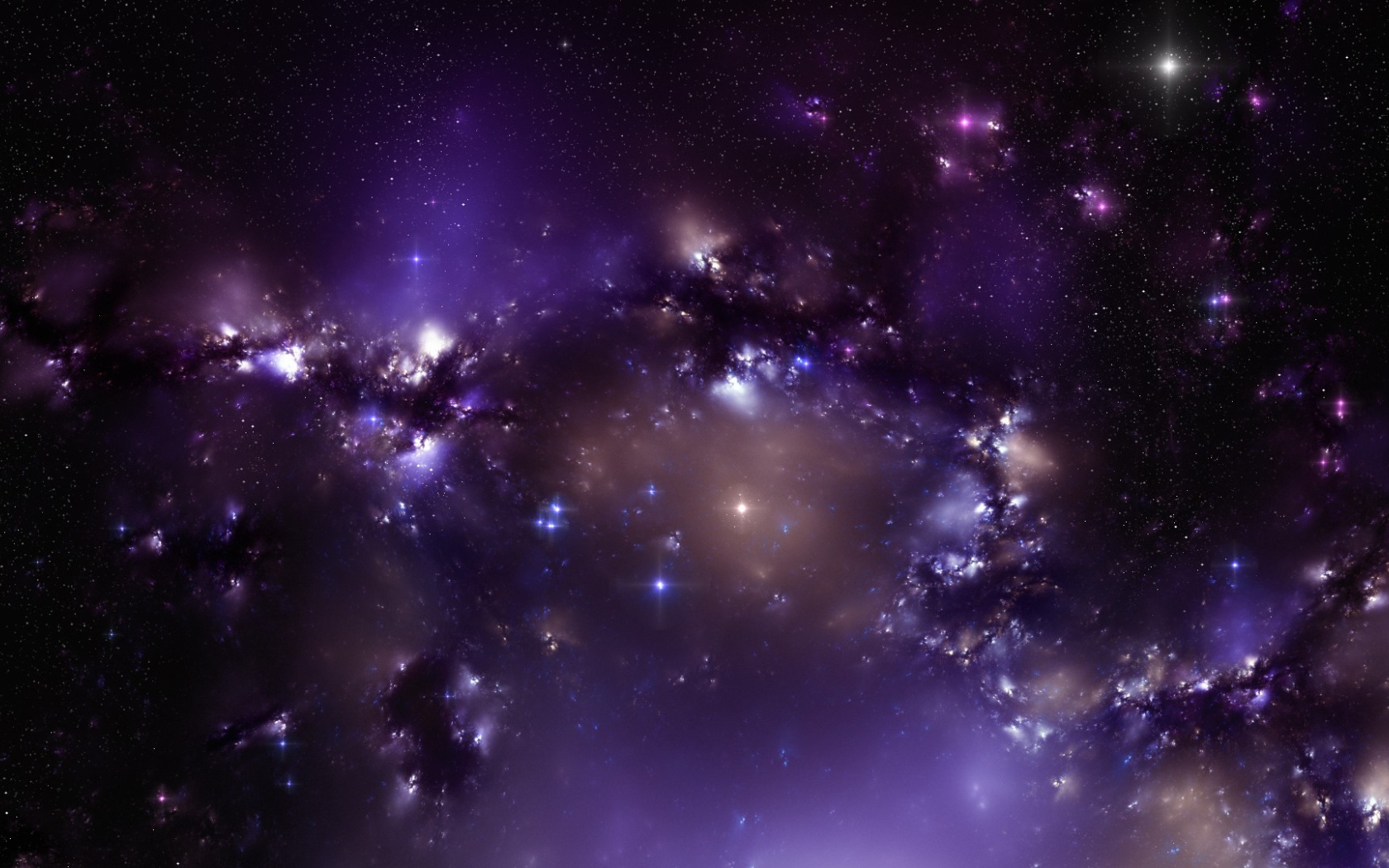 Фиолетовые звезды во вселенной