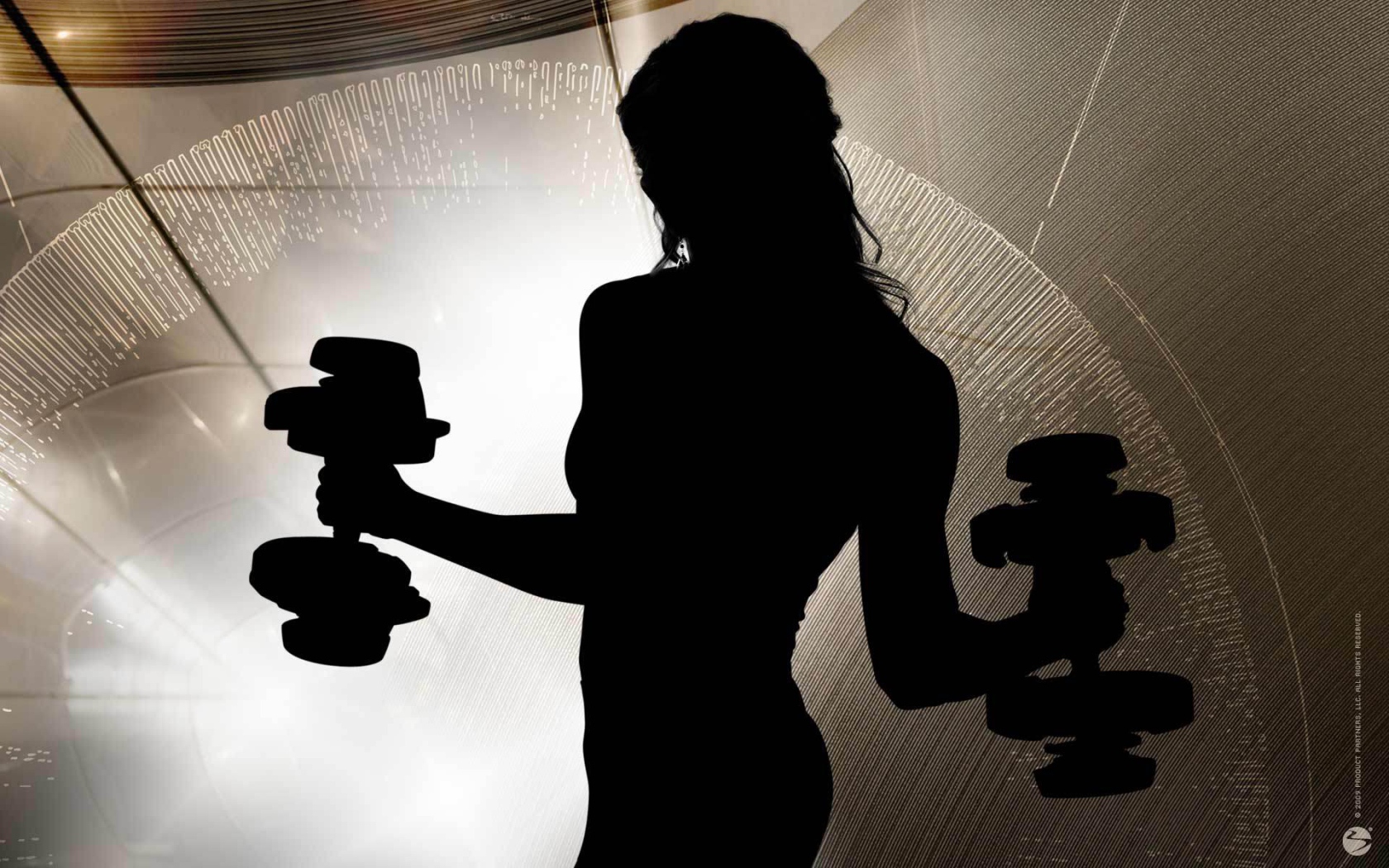 Силуэт девушки занимающейся фитнесом