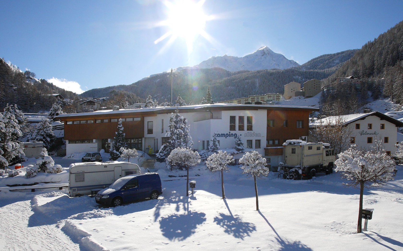 Кемпинг на горнолыжном курорте Зёльден, Австрия