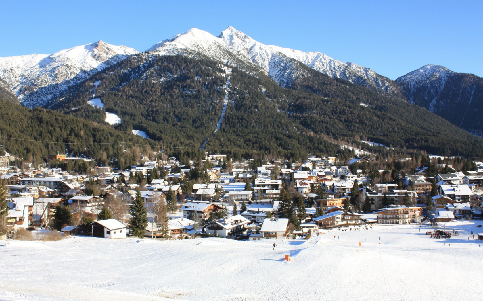 Панорама на курорте Зеефельд, Австрия