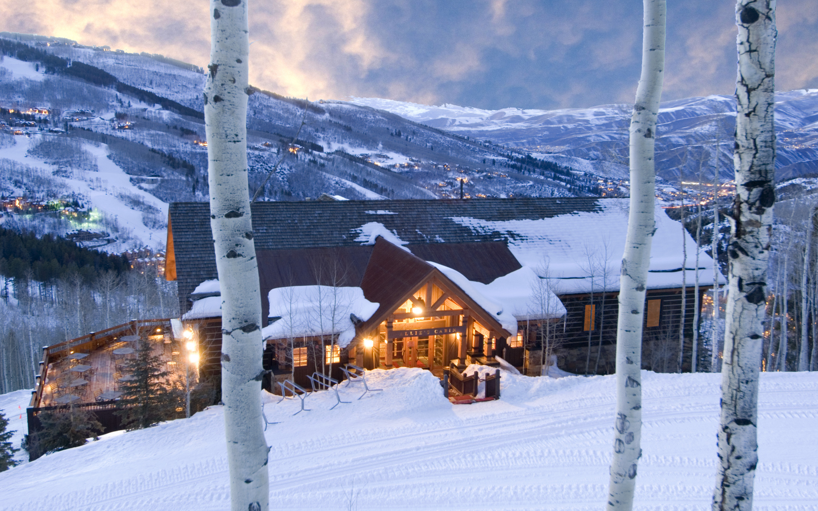 Закат на горнолыжном курорте Лех, Австрия