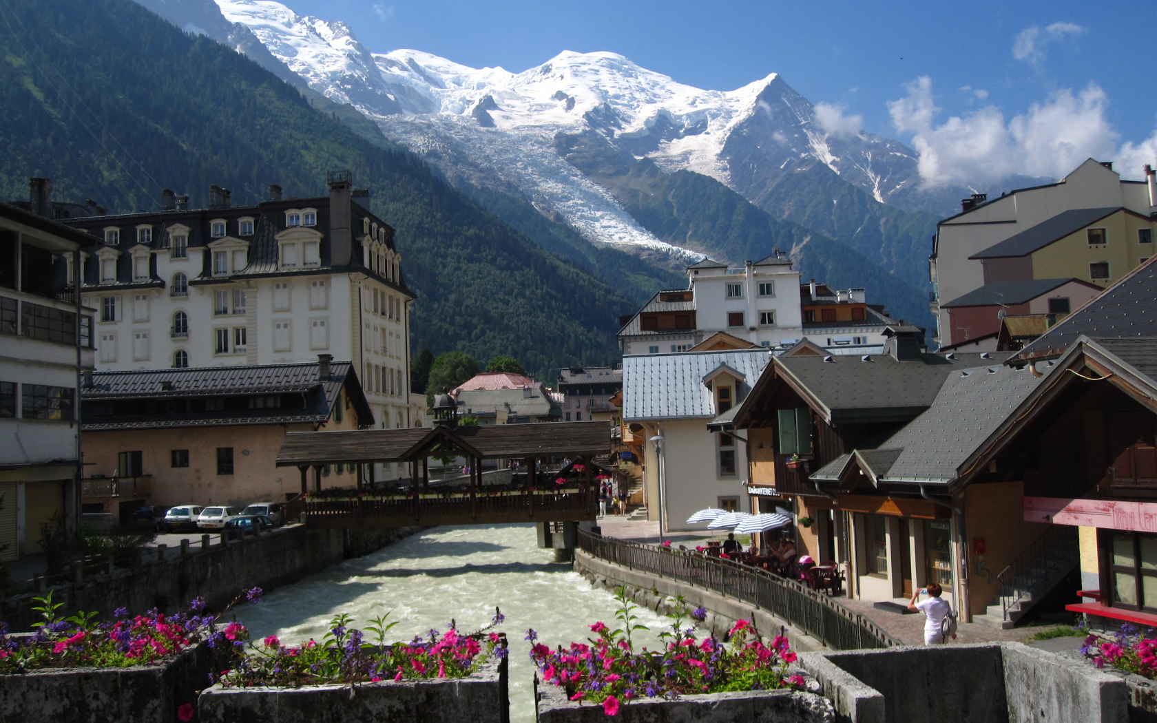 Река на курорте Шамони, Франция