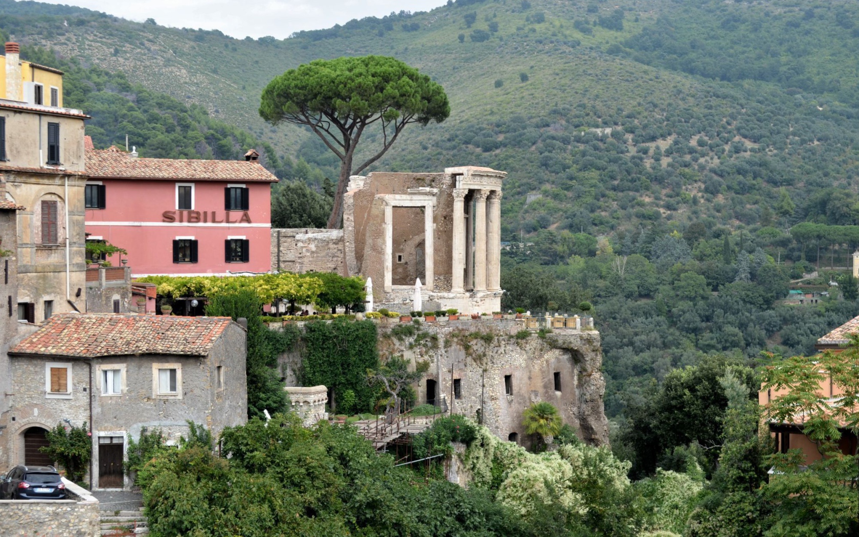 Гнездо хищной птицы в Тиволи, Италия