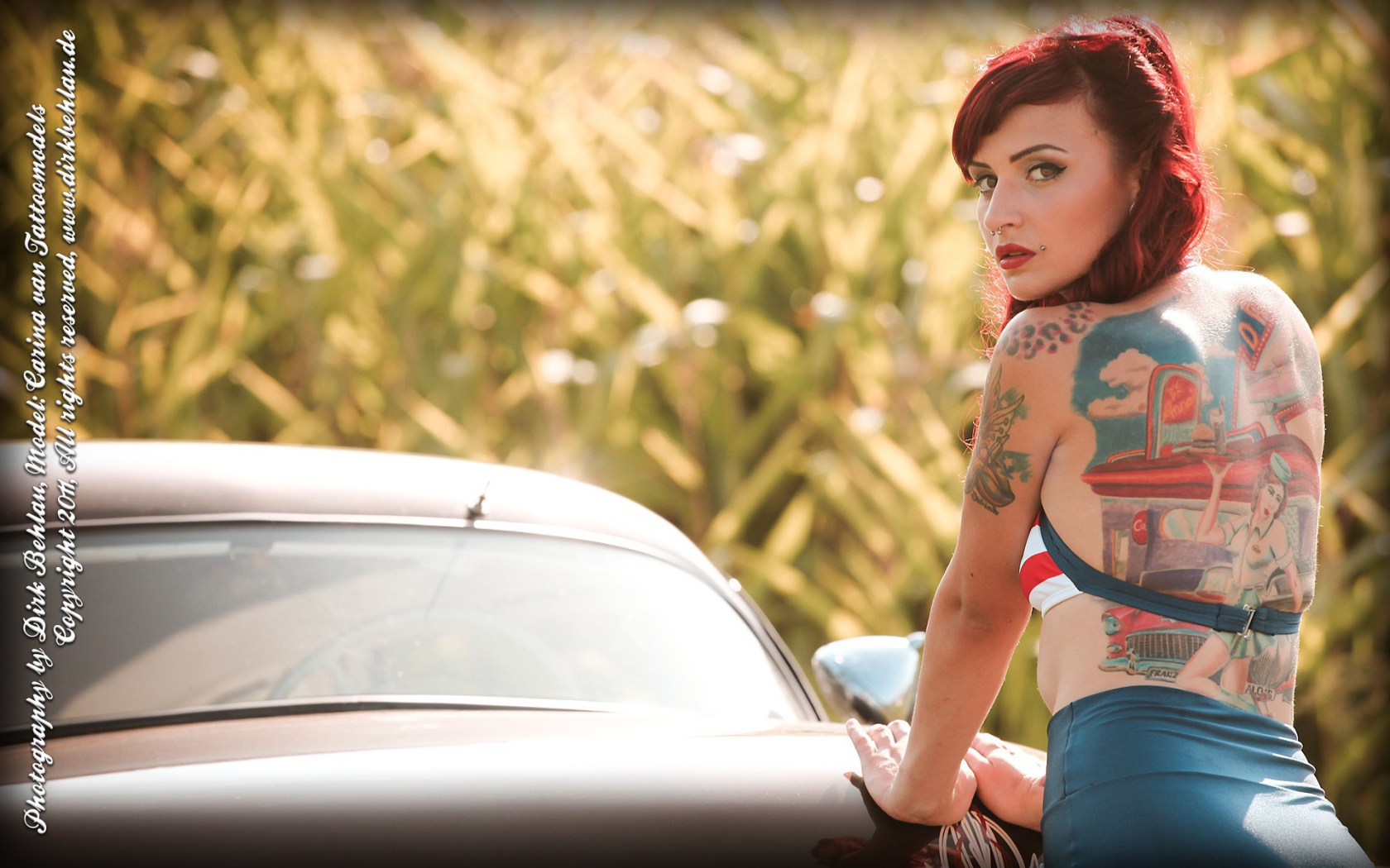 Цветная татуировка на спине