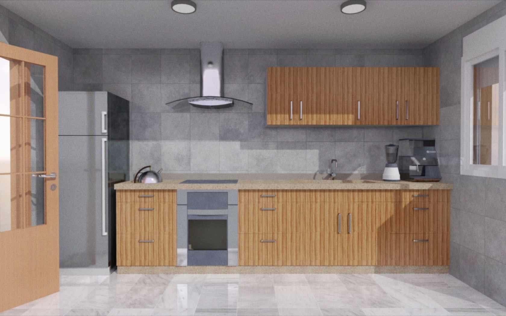 Мебель в кухне под дерево