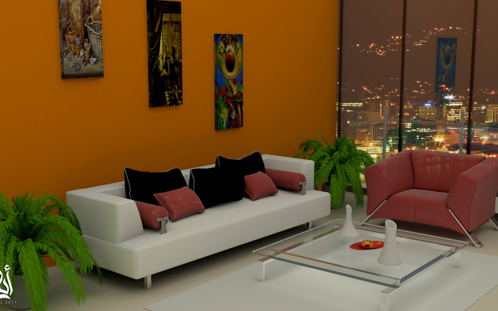 Гостиная в небоскребе