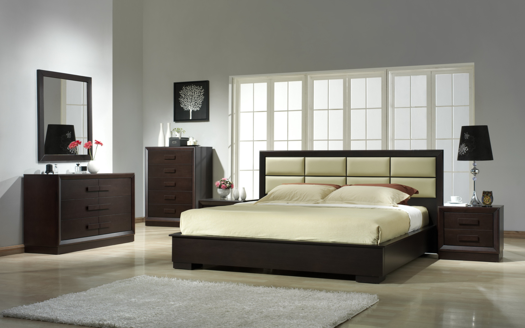 Современная стильная спальня