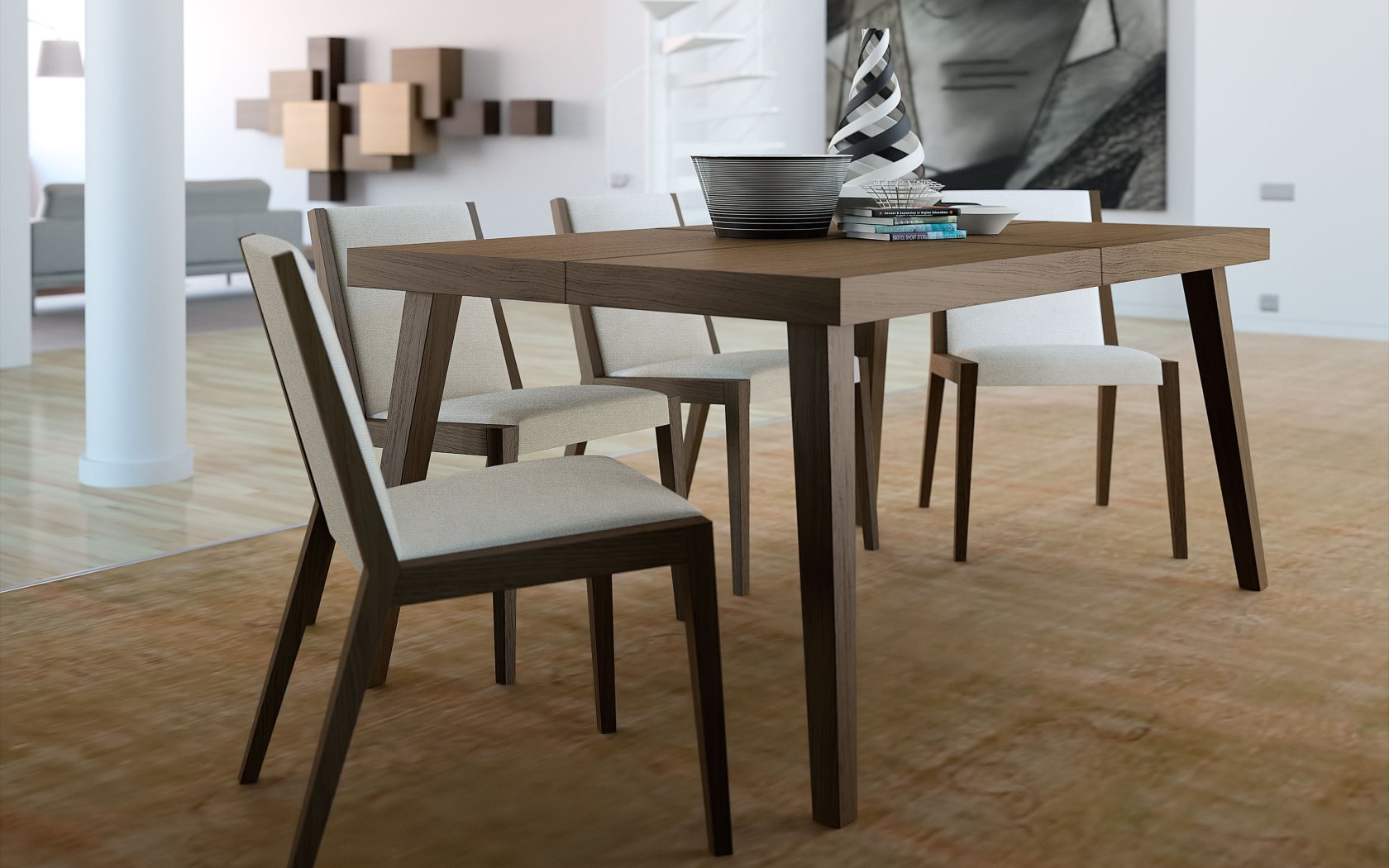 Аккуратная мебель в столовой