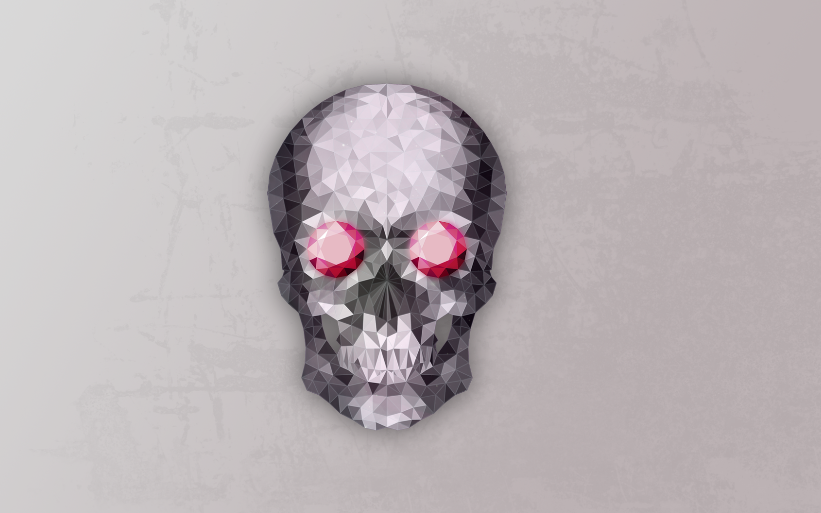 Кристальный красноглазый череп