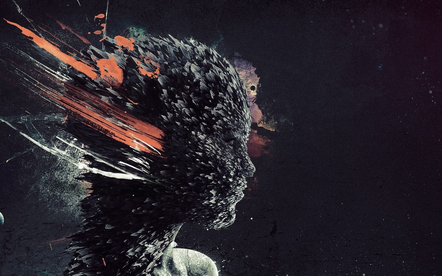 Голова девушки из 3Д структур