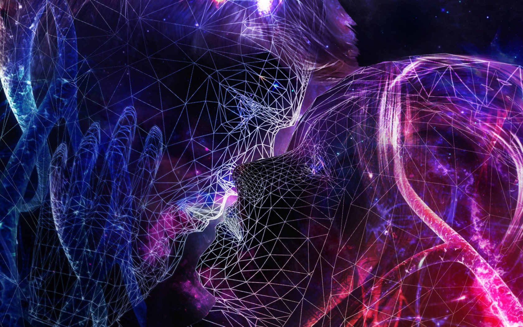 Целующиеся люди в 3Д