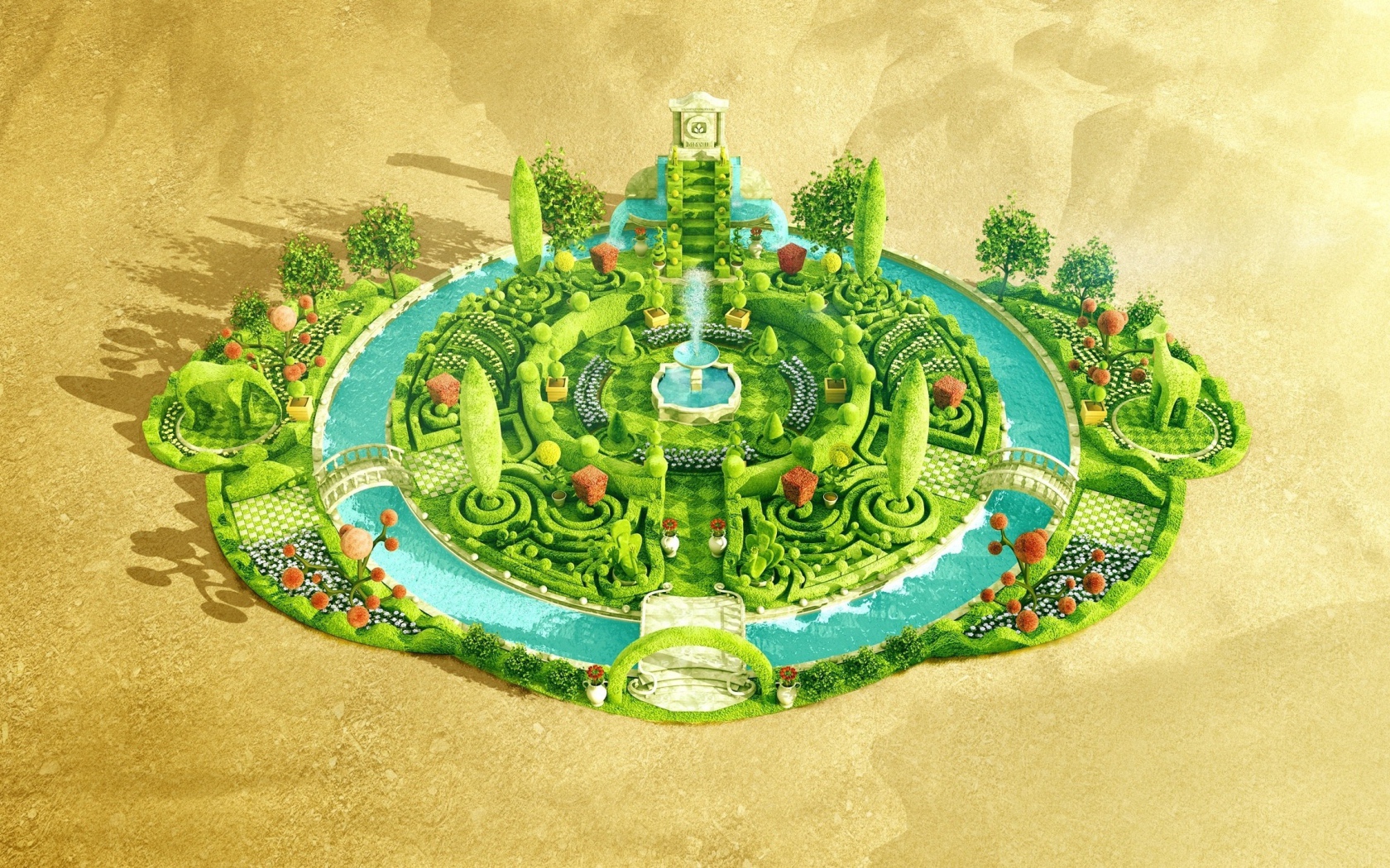 Модель оазиса в пустыне