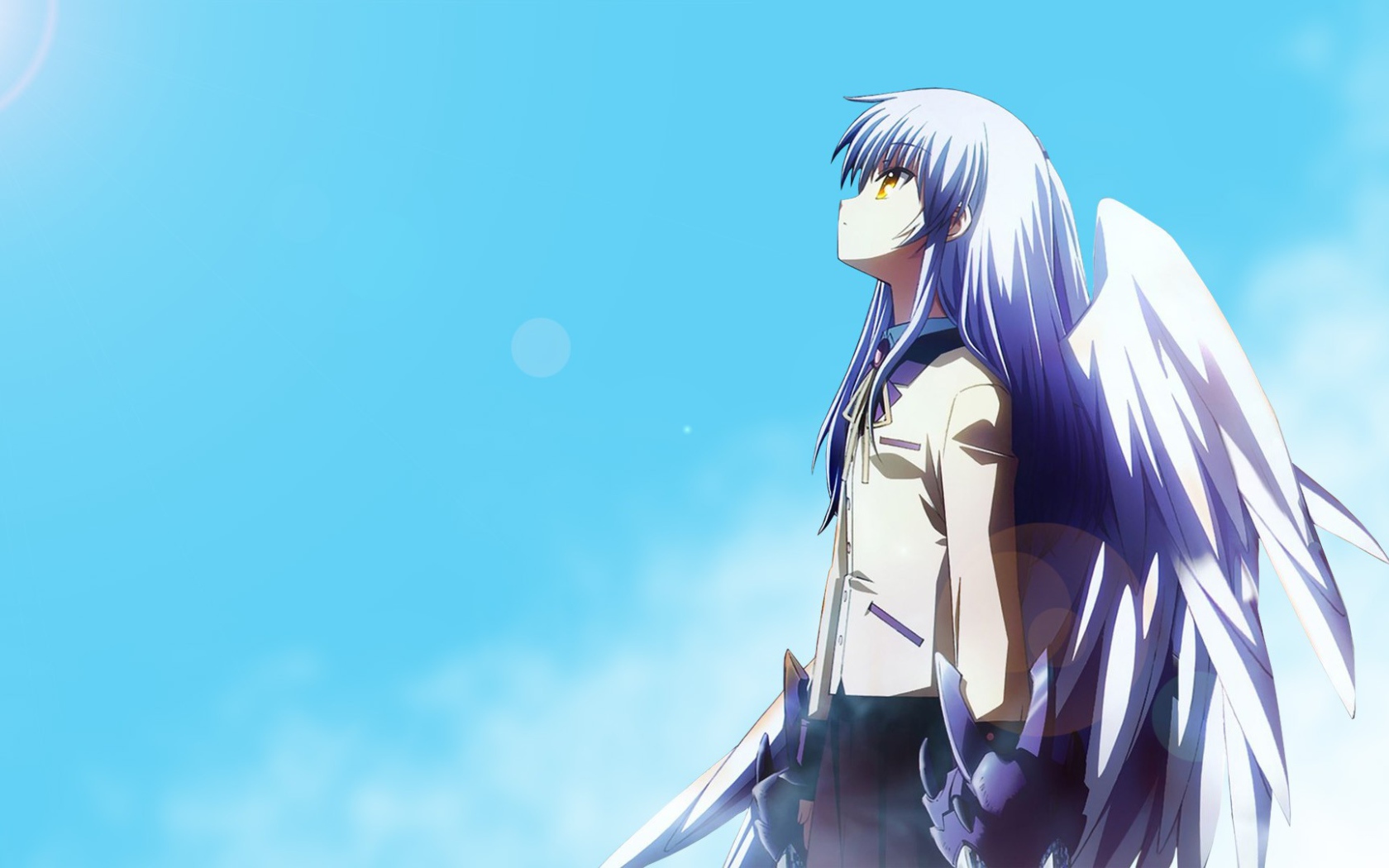 Ангел на фоне голубого неба в аниме Ангельские ритмы