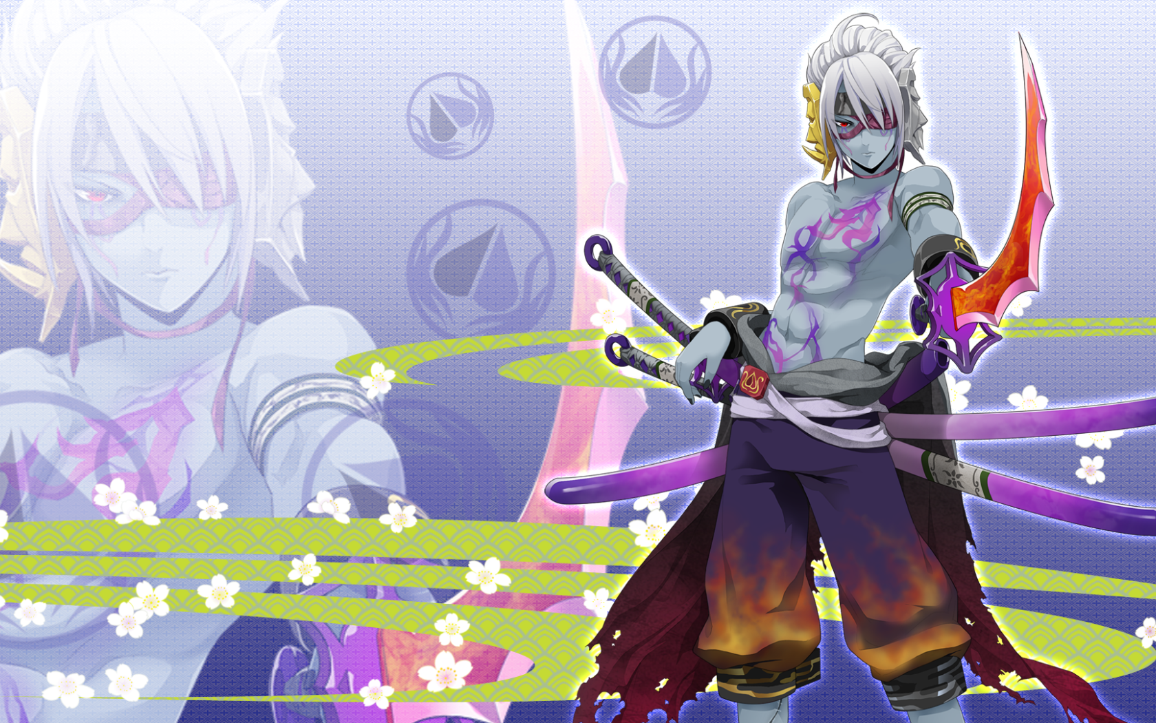 Синий парень из аниме Onigirl