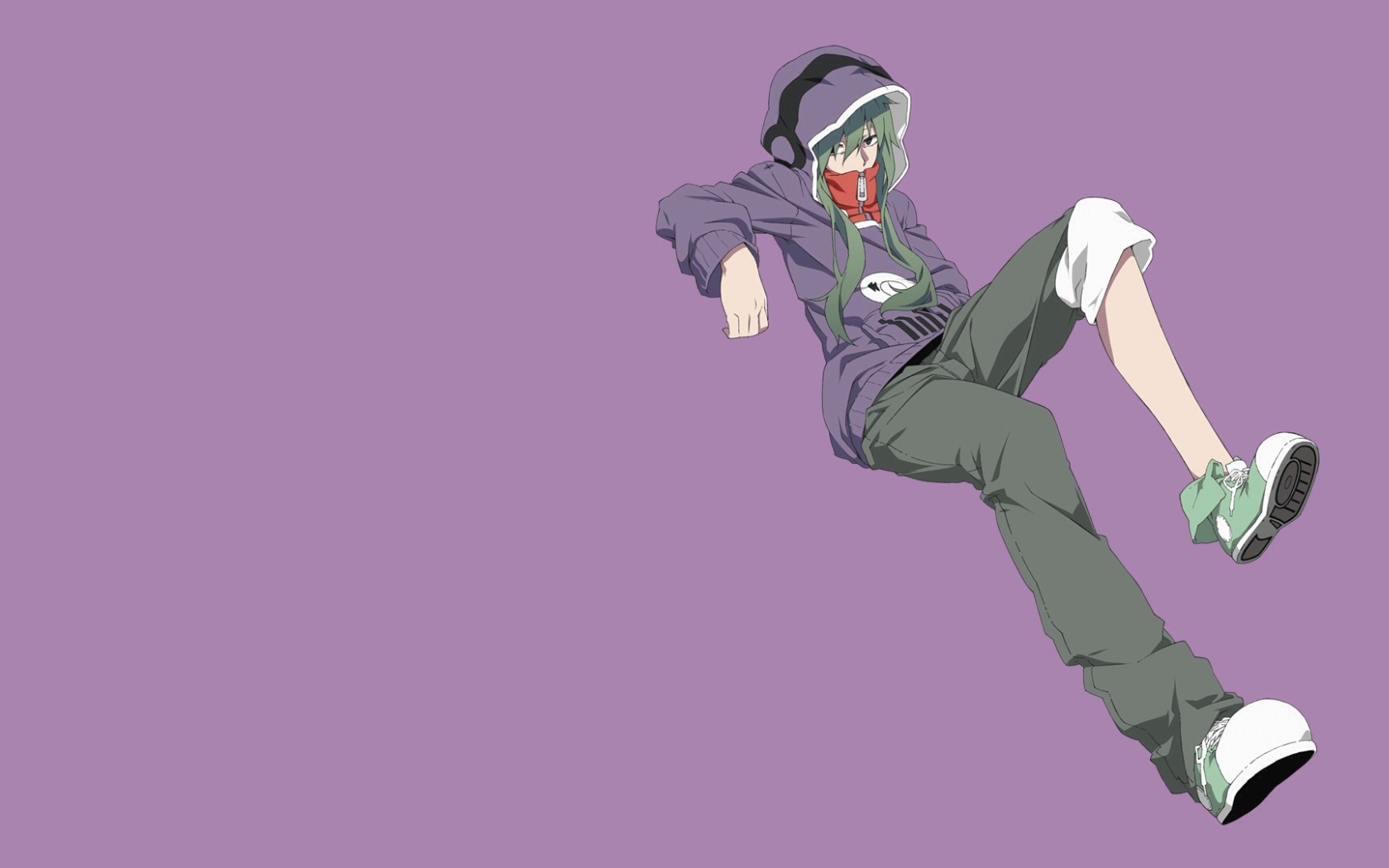 Девушка на фиолетовом фоне, аниме Kagerou Project