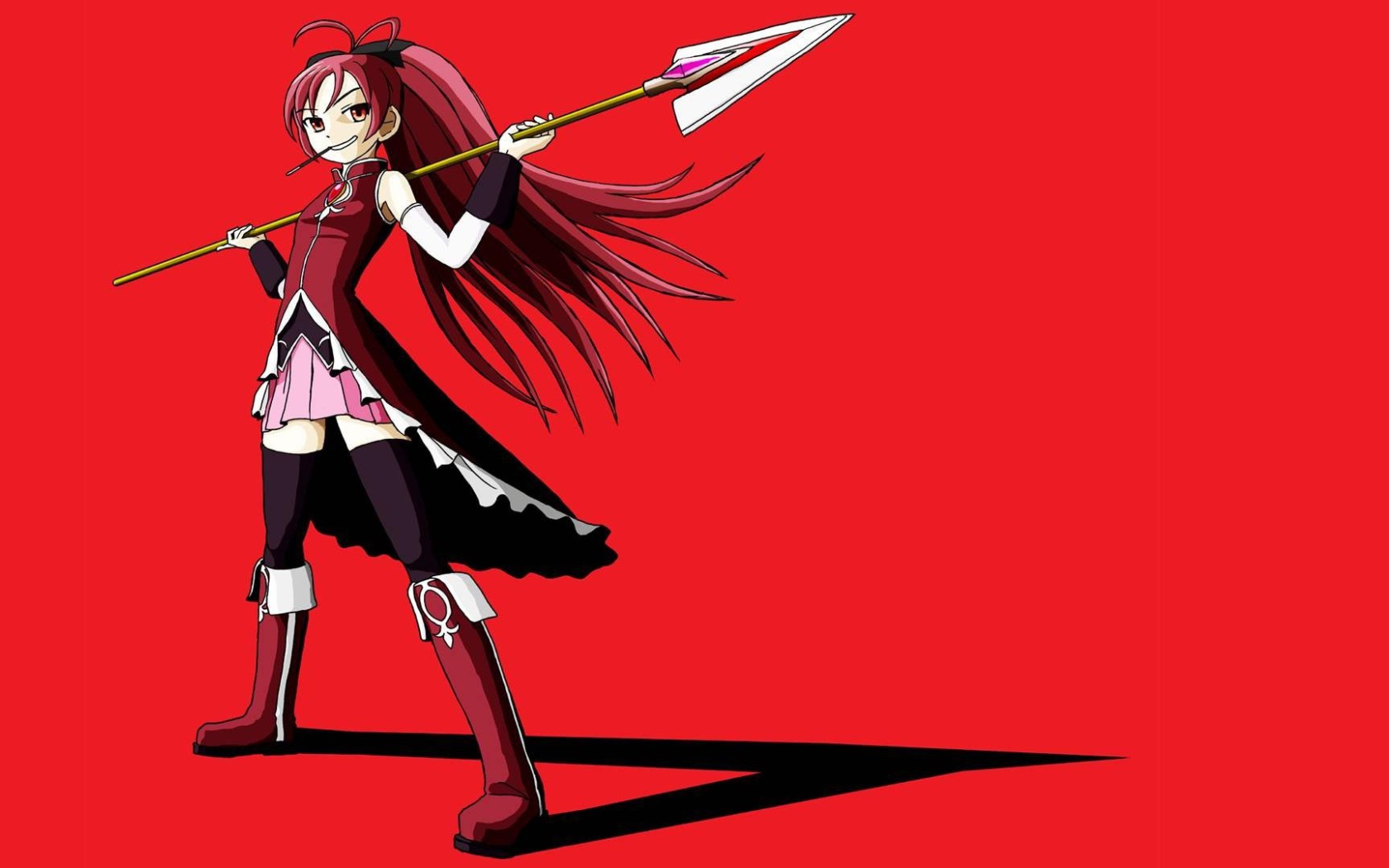 Девушка с копьем на красном фоне, Девочка-волшебница Мадока