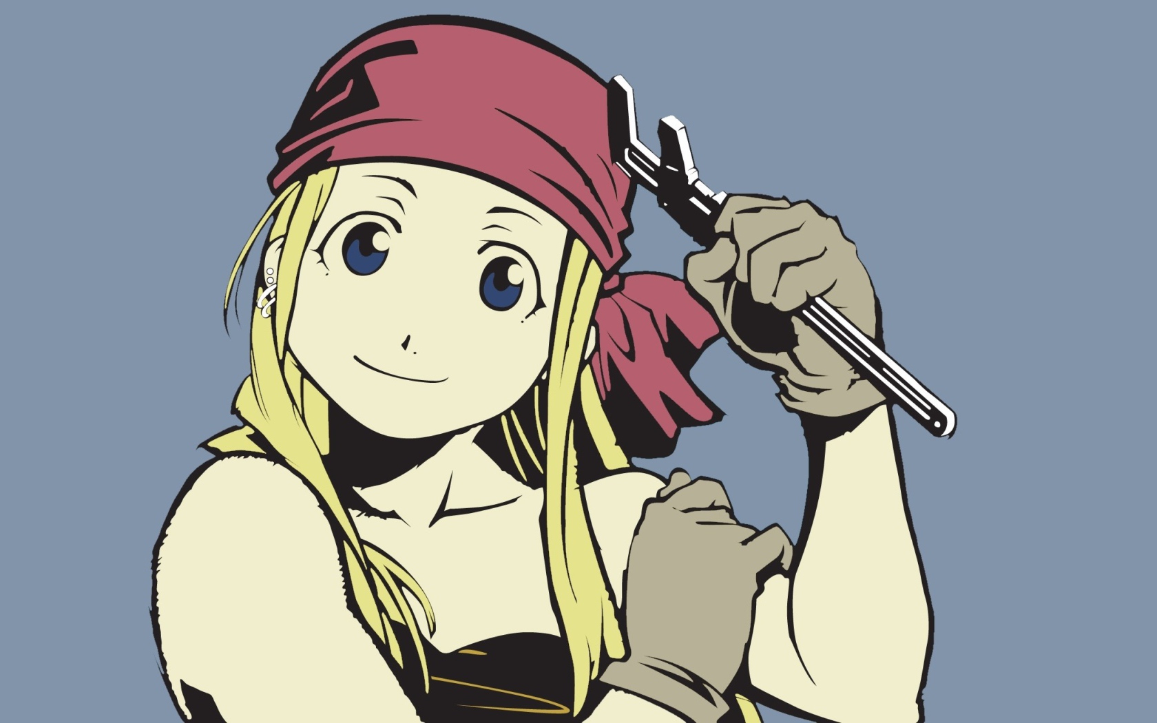 Девушка с гаечным ключом, аниме Full Metal Alchemist