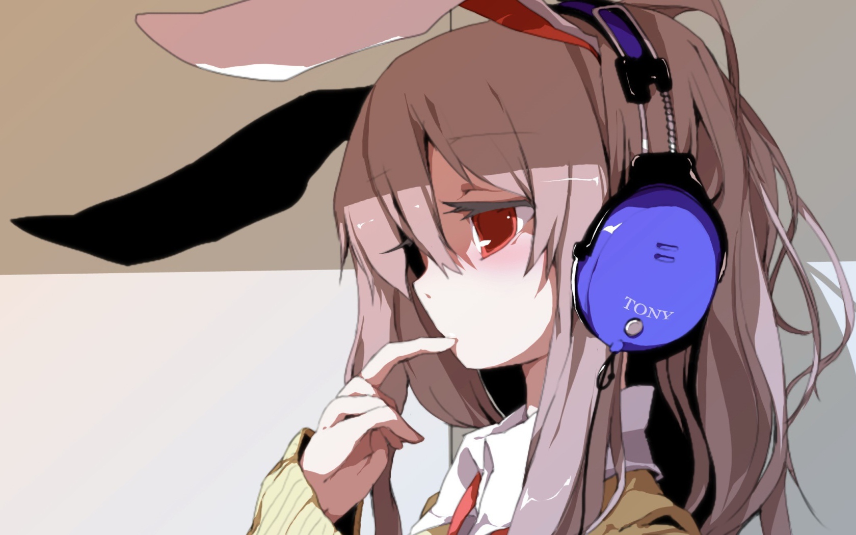 Девушка в наушниках в аниме Touhou Project