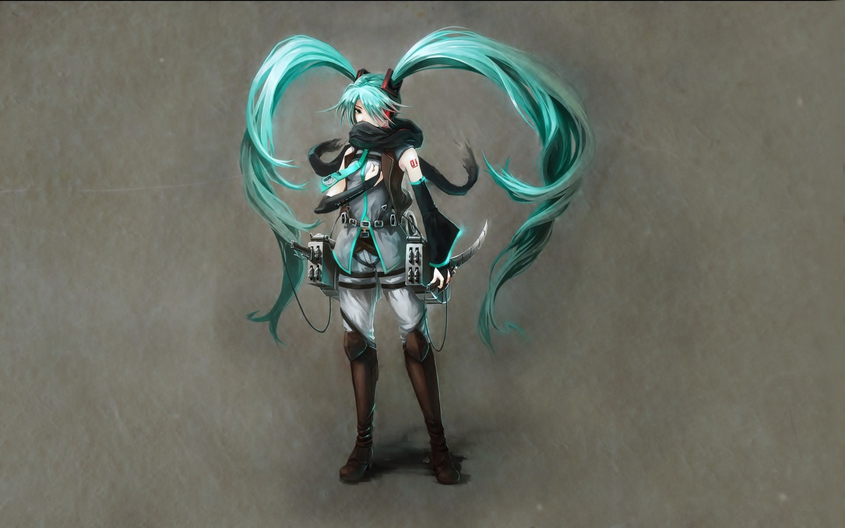 Зеленоволосая девушка из аниме Атака Титанов