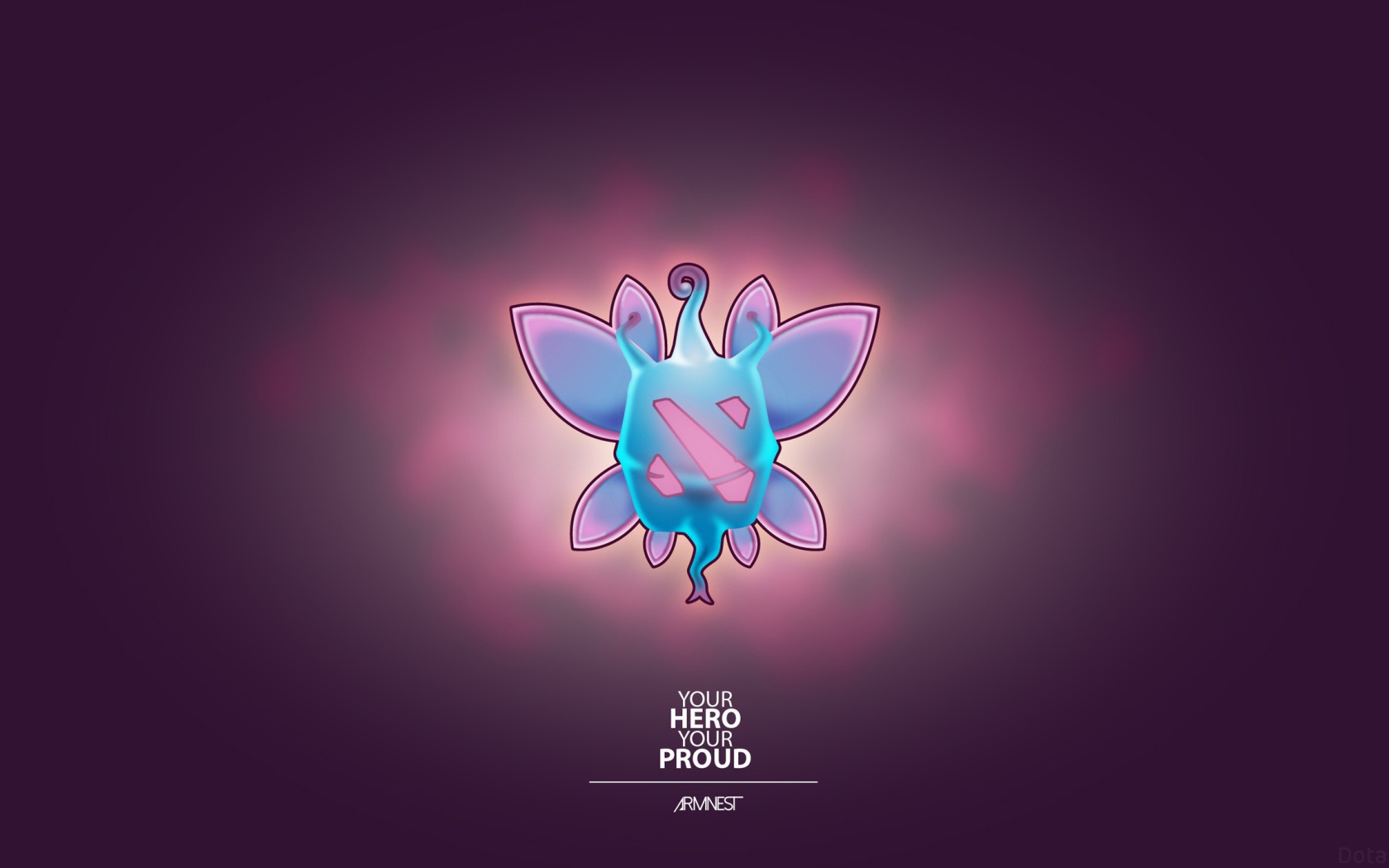 Герой аниме, фиолетовый фон