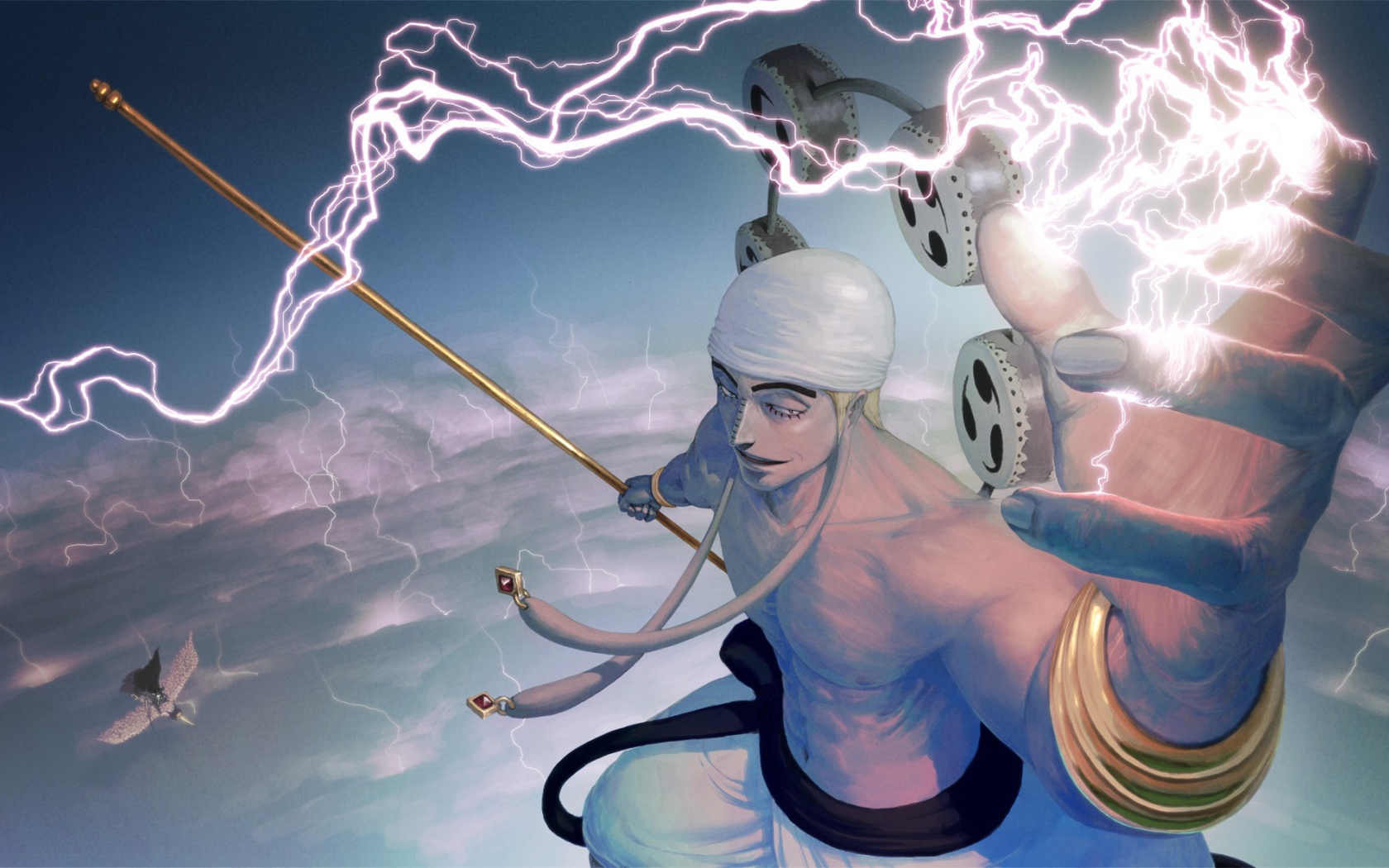 Властитель молний Энель из аниме Большой куш