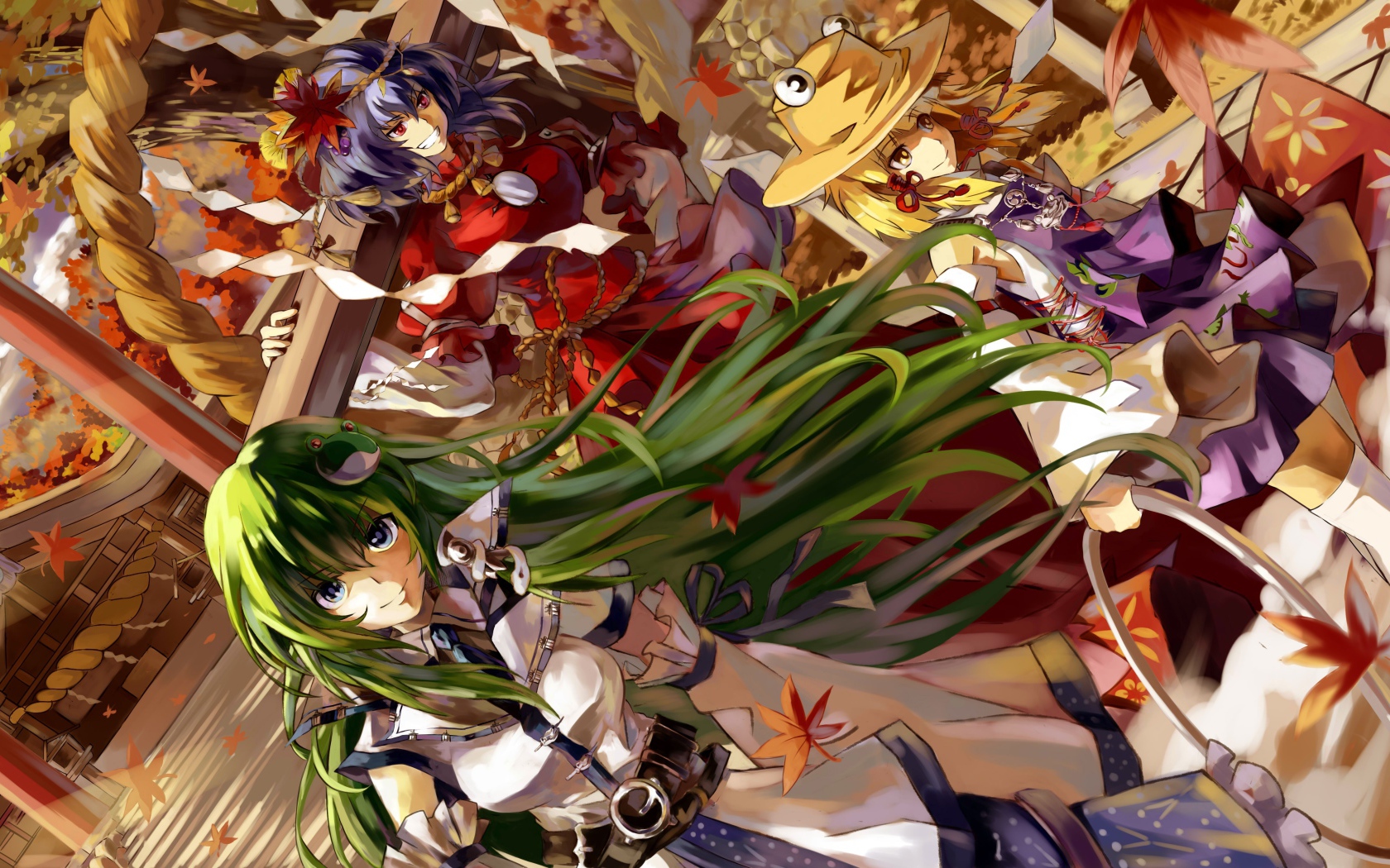 Зеленоволосая Сувако Мория из аниме