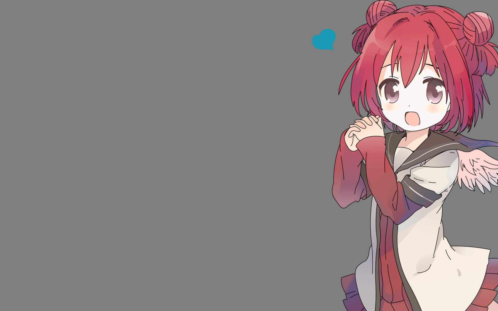 Персонаж аниме Юру юри на сером фоне