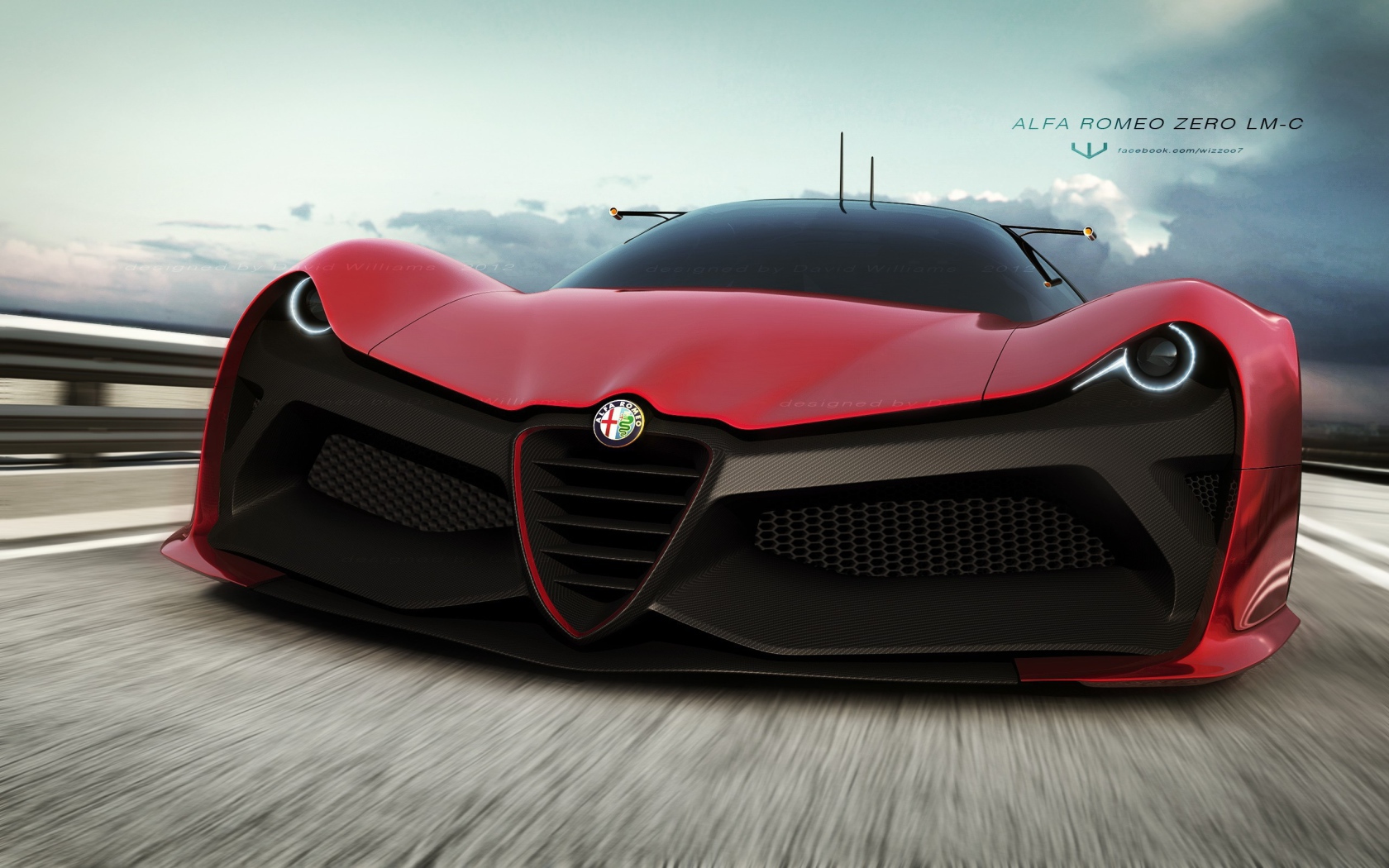 Красная Alfa Romeo Zero LM-C