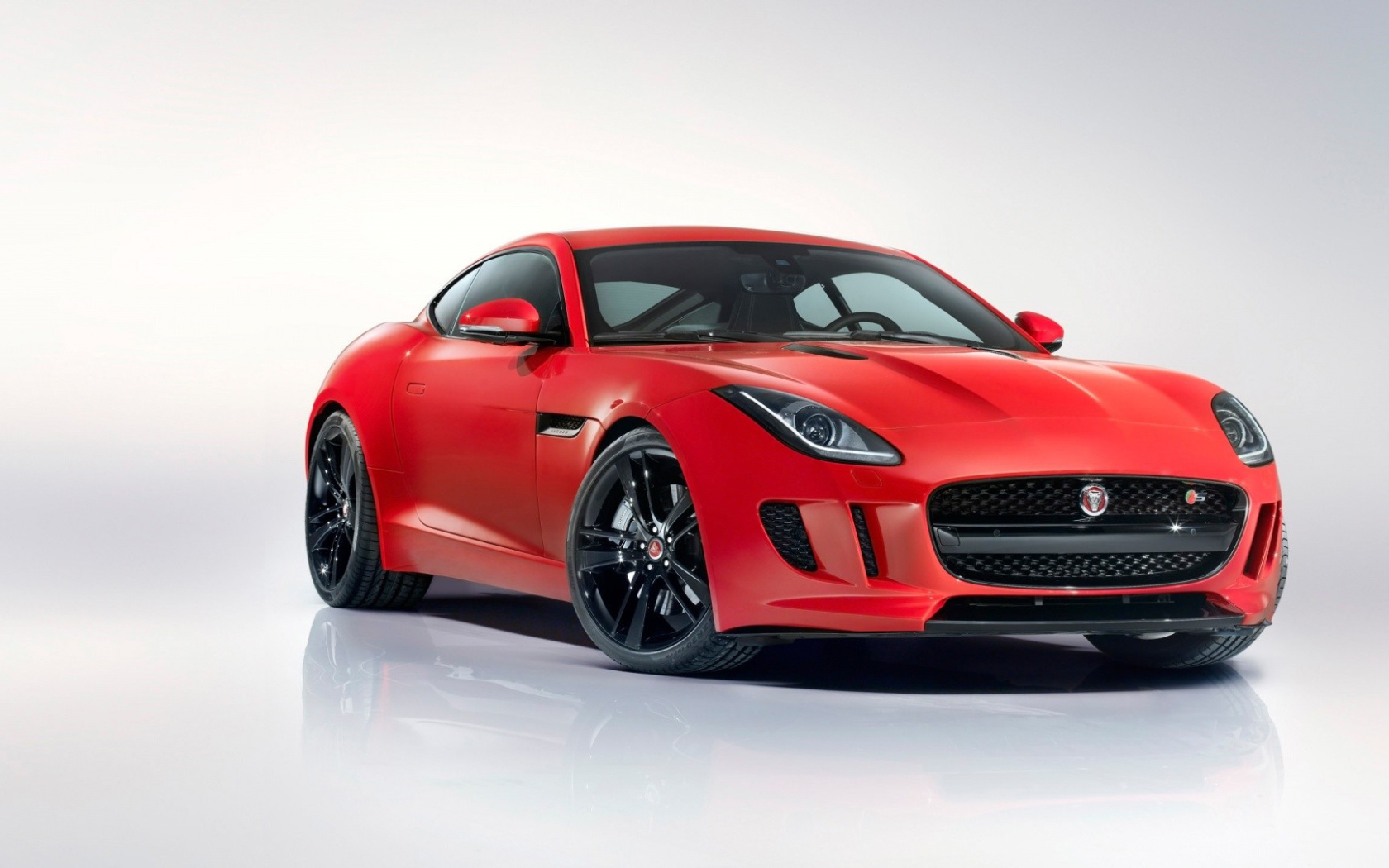 Красный Jaguar на белом фоне