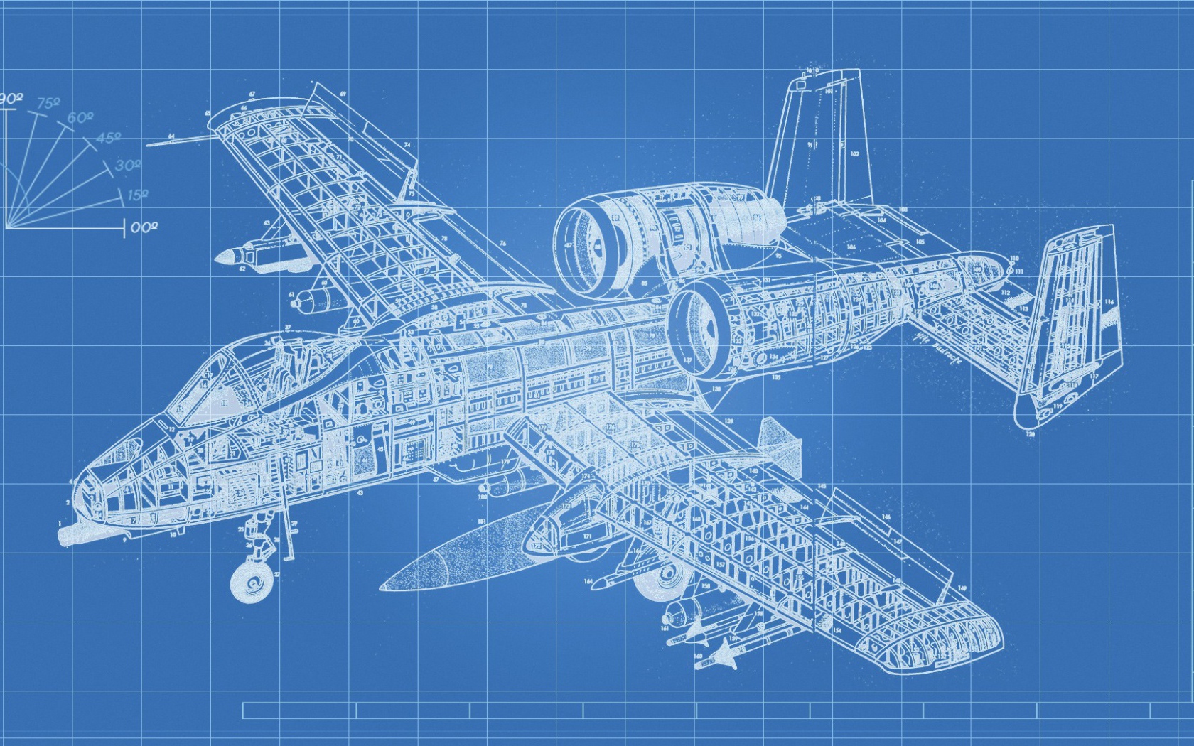 Технический чертеж самолета