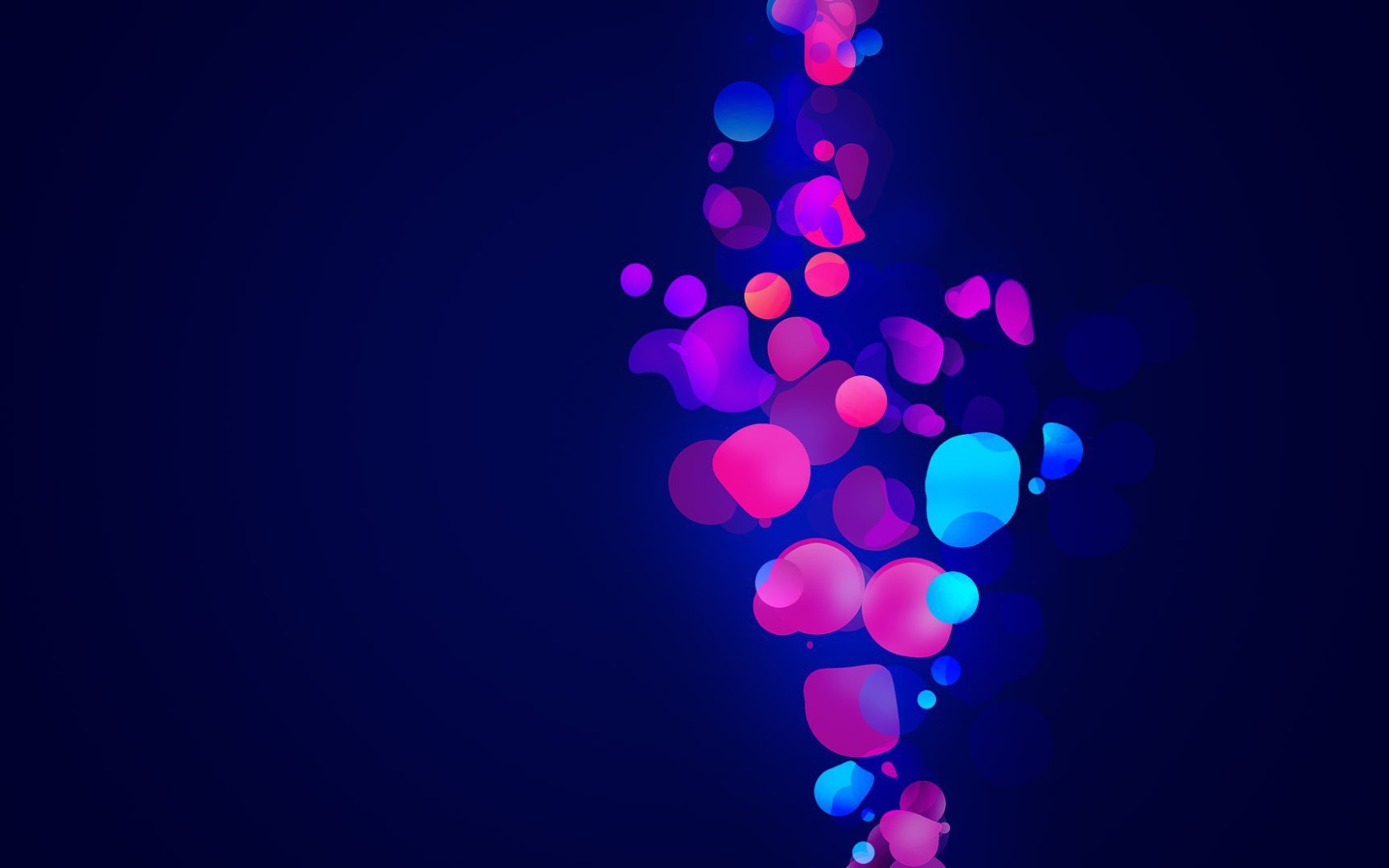 Abstract pink and blue shapes on a blue background