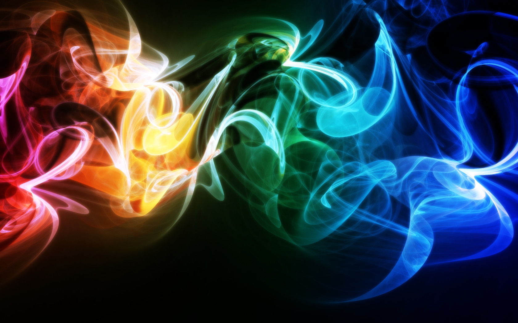 Абстрактное переплетение волн радужного дыма