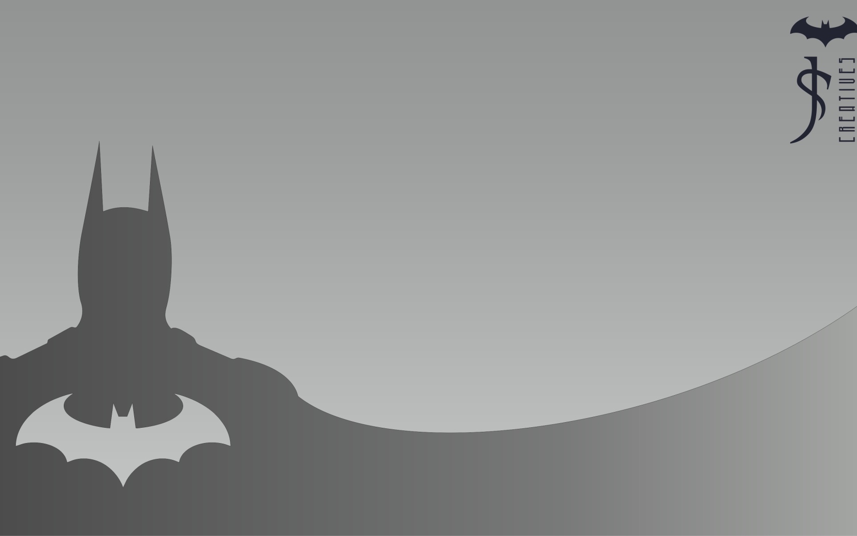 Летучая мышь и Бетман, серый фон