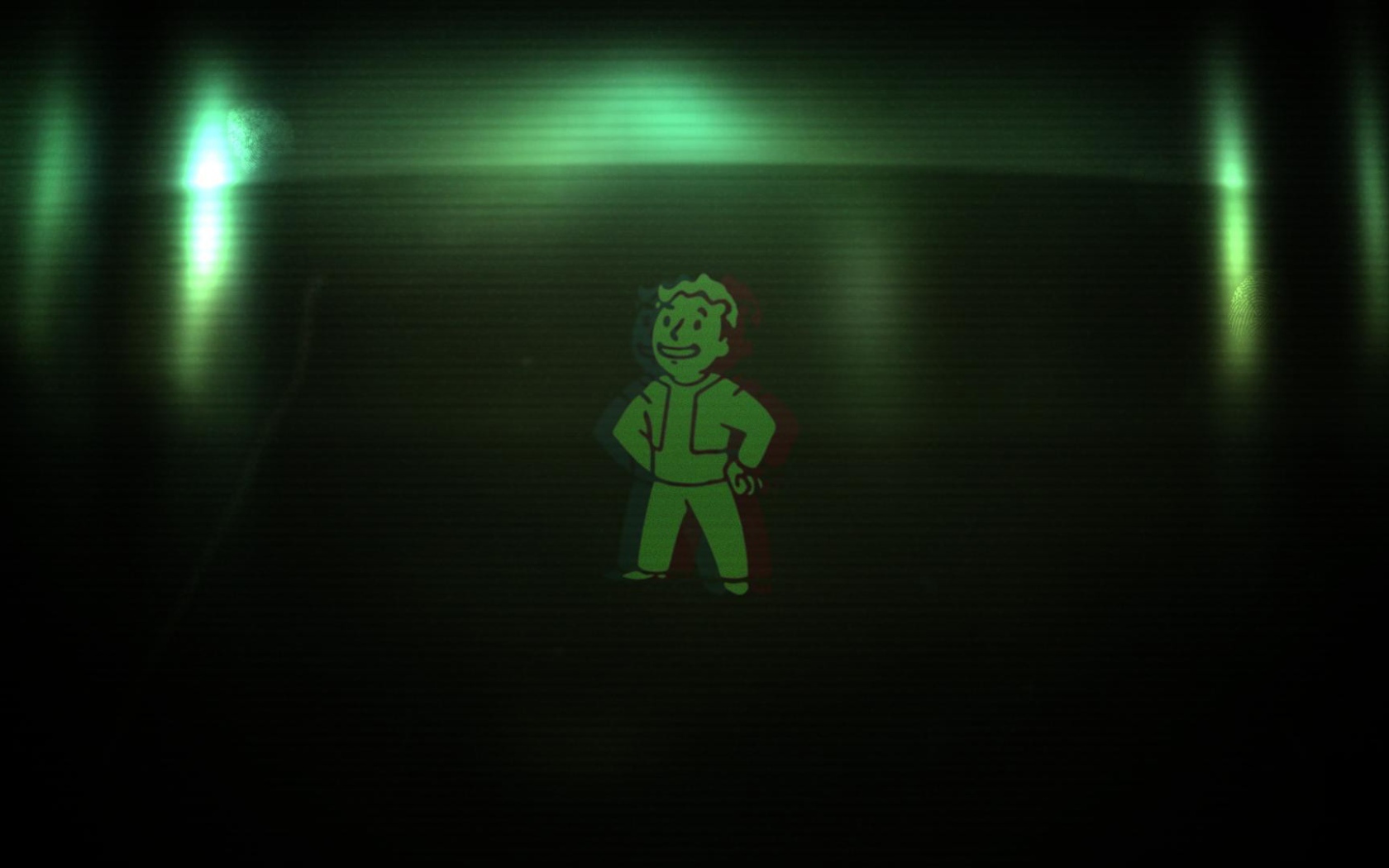 Персонаж Pip-Boy, зеленый фон