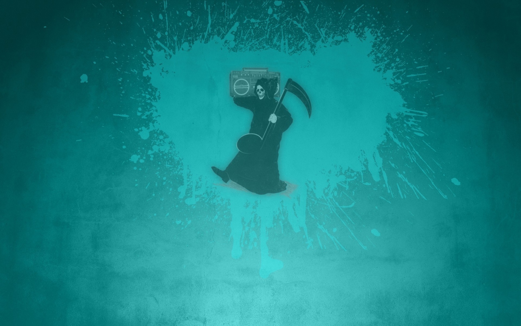 Смерть с магнитофоном, голубой фон